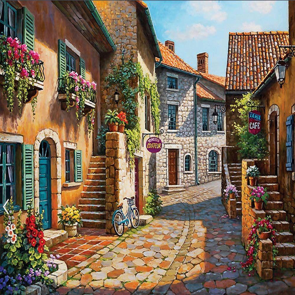 1000x1000 Cobblestone Village Wallpaper