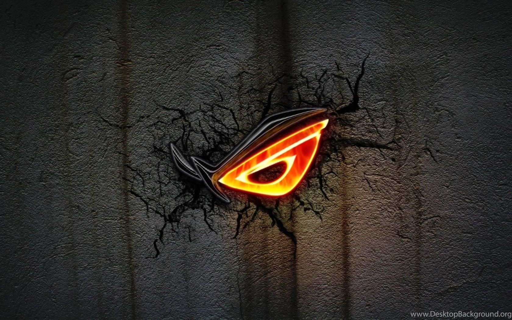 1680x1050 Download Wallpaper Asus, Rog, Cracks, Wallpaper, Dark, Black, Logo. Desktop Background