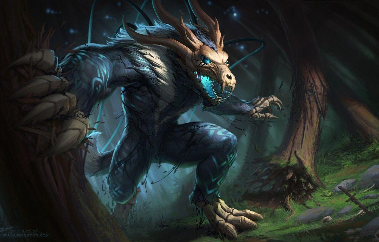 1332x850 Wolf of the void. Fantasy beasts, Werewolf illustration, Fantasy artwork