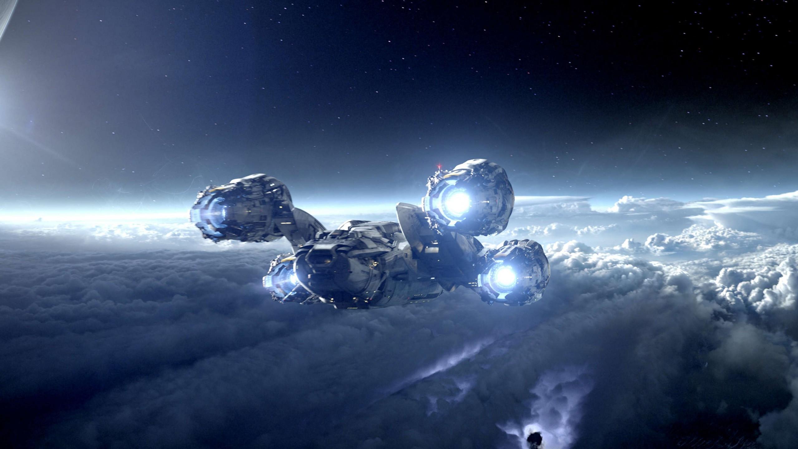 2560x1440 Wallpaper Alien: Covenant, 4k, Starship, planet, best movies, Art