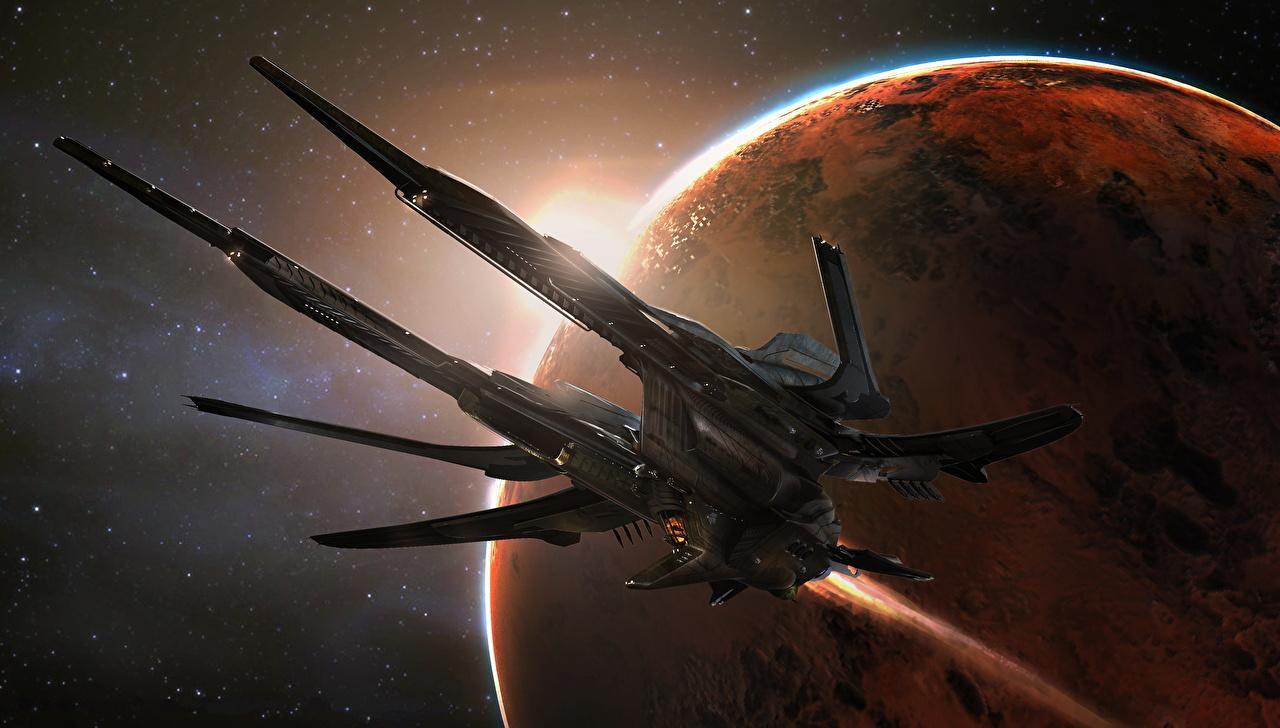 1280x728 Desktop Wallpaper Star Citizen planet Starship Fantasy Games