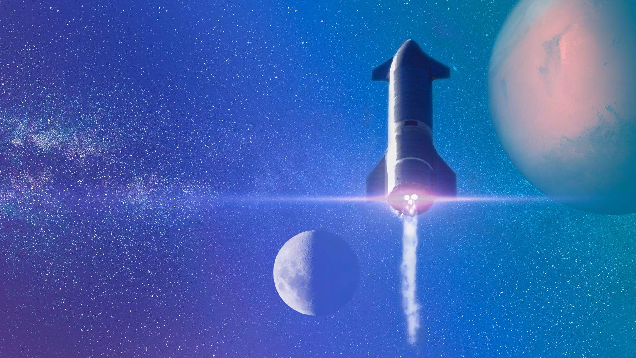 2048x1152 SpaceX Starship PC desktop wallpaper I made: SpaceXLounge