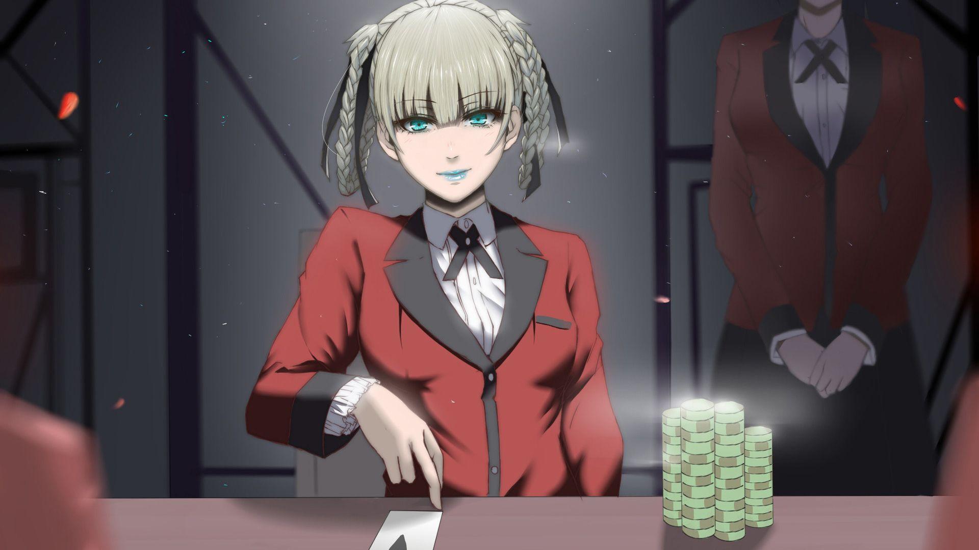 1920x1080 Desktop wallpaper poker, game, anime girl, kirari momobami, kakegurui, HD image, picture, background, 6e007b