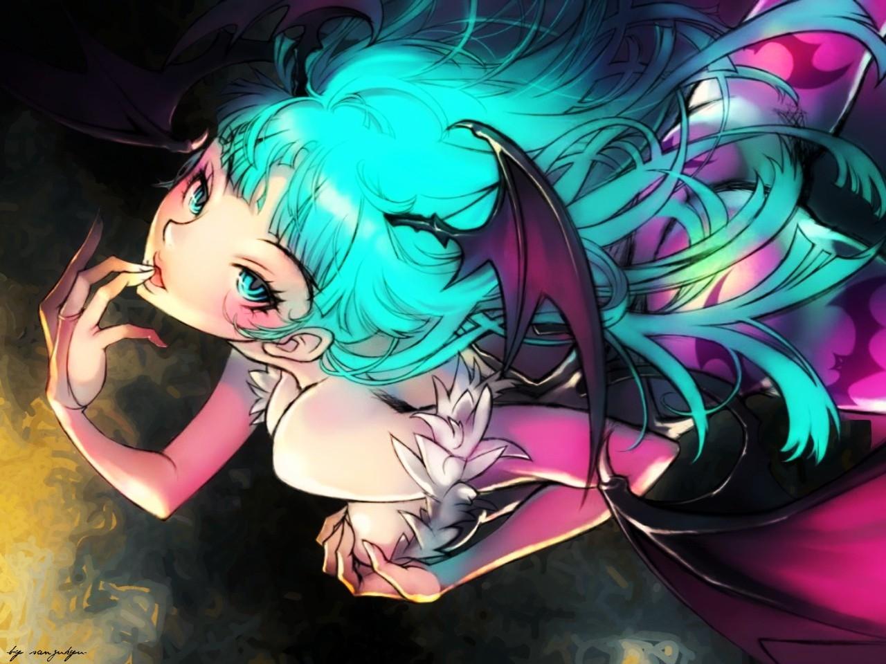 1280x960 darkstalkers video games wings flying succubus long hair capcom vivid colors morrigan aensland demon High Quality Wallpaper, High Definition Wallpaper