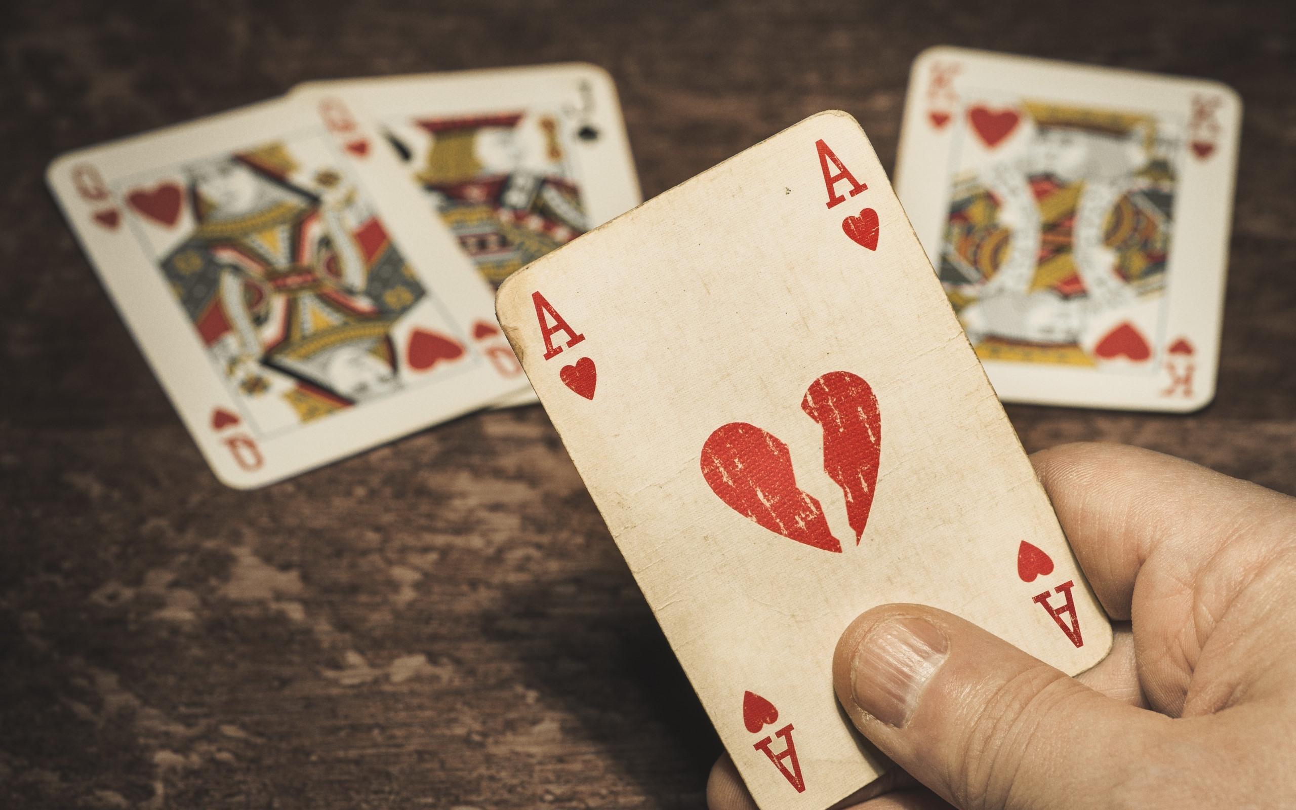 2560x1600 Wallpaper Play cards, A, love heart 2560x1600 HD Picture, Image