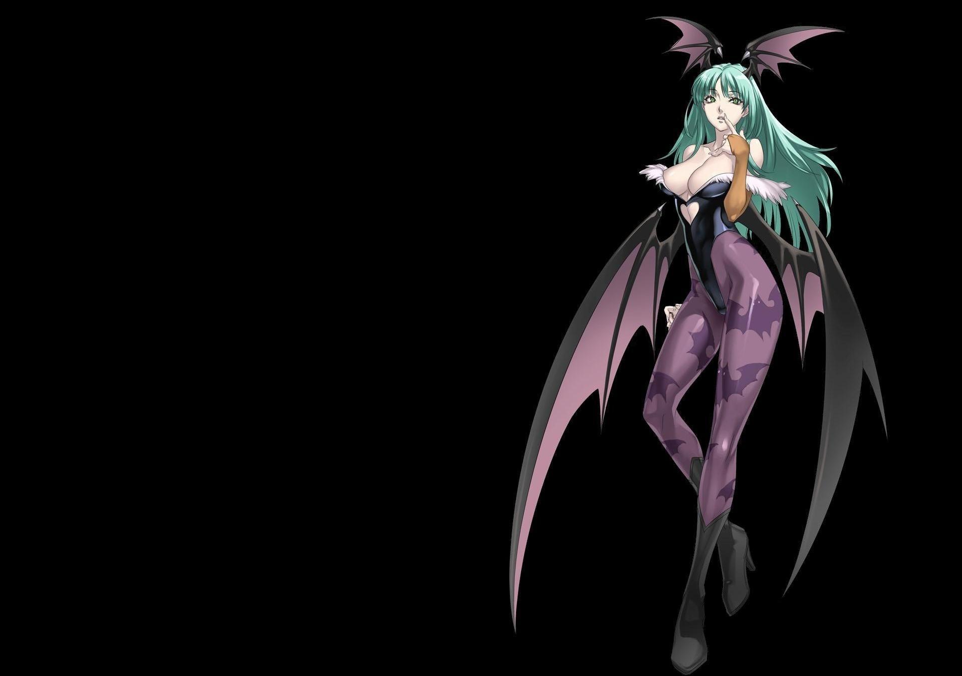 1920x1350 Darkstalkers Women Wings Succubus Long Hair Eyepatch