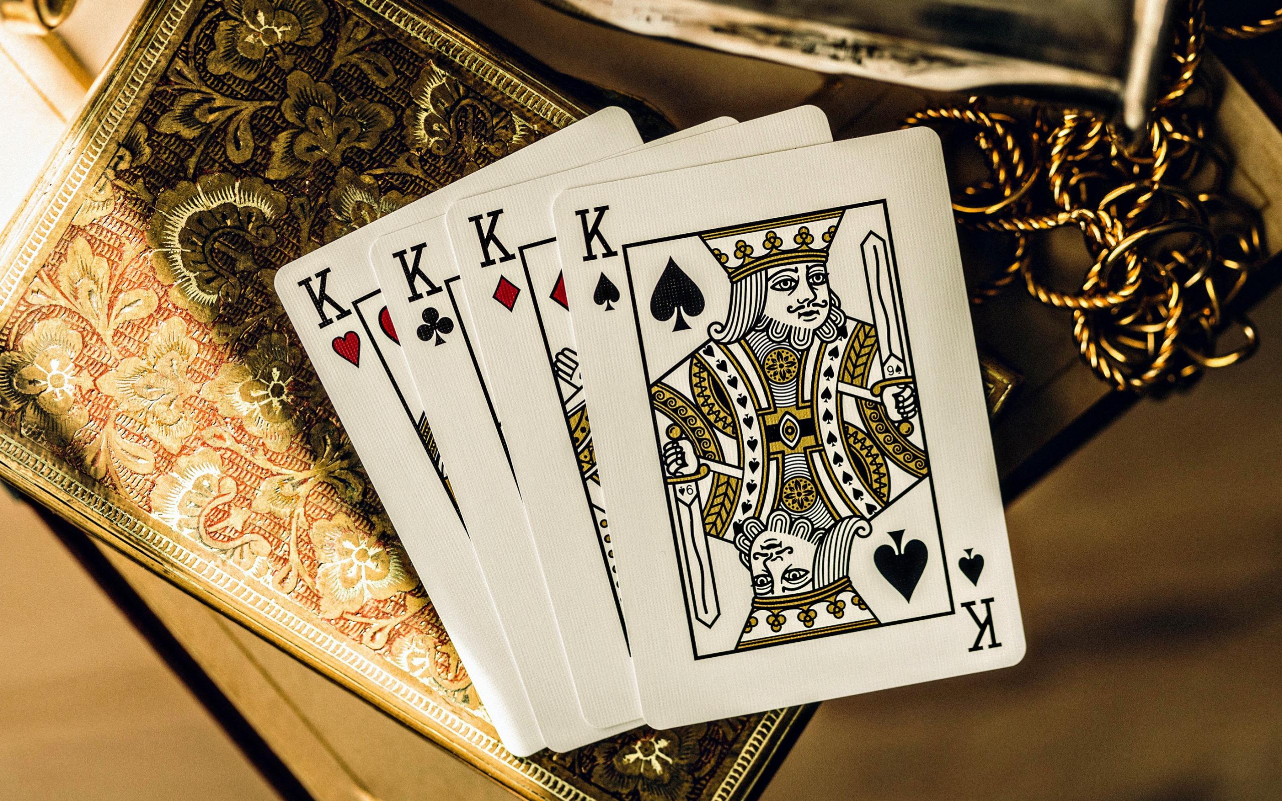 2560x1600 Download wallpaper Four King, Playing Cards, quads of kings, poker, combinations, quads of king for poker for desktop with resolution 2560x1600. High Quality HD picture wallpaper