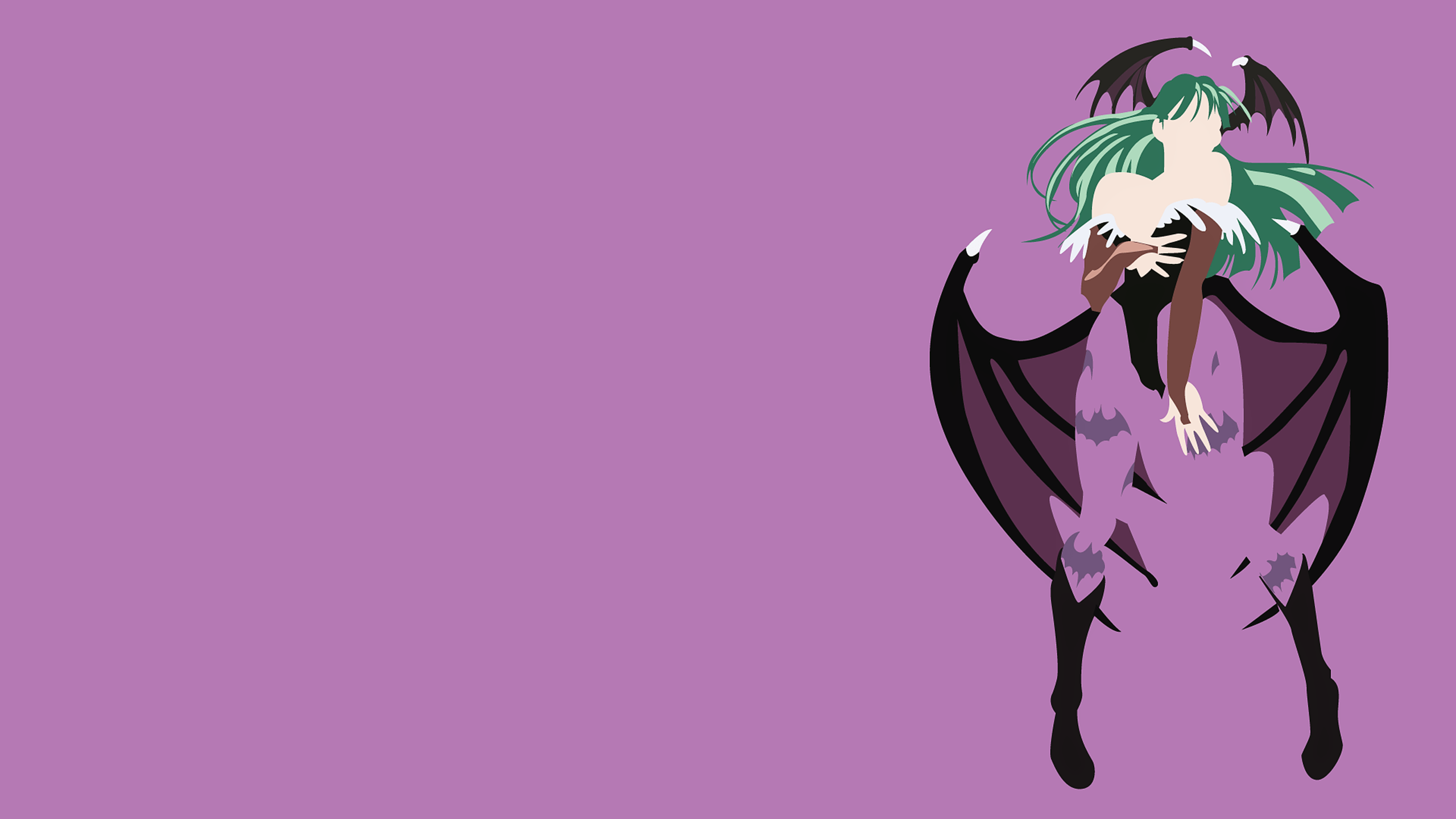 2560x1440 Morrigan, Darkstalkers, green hair, Capcom, succubus, Marvel vs. Capcom wings, Morrigan (Darkstalkers), video game characters. Mocah HD Wallpaper