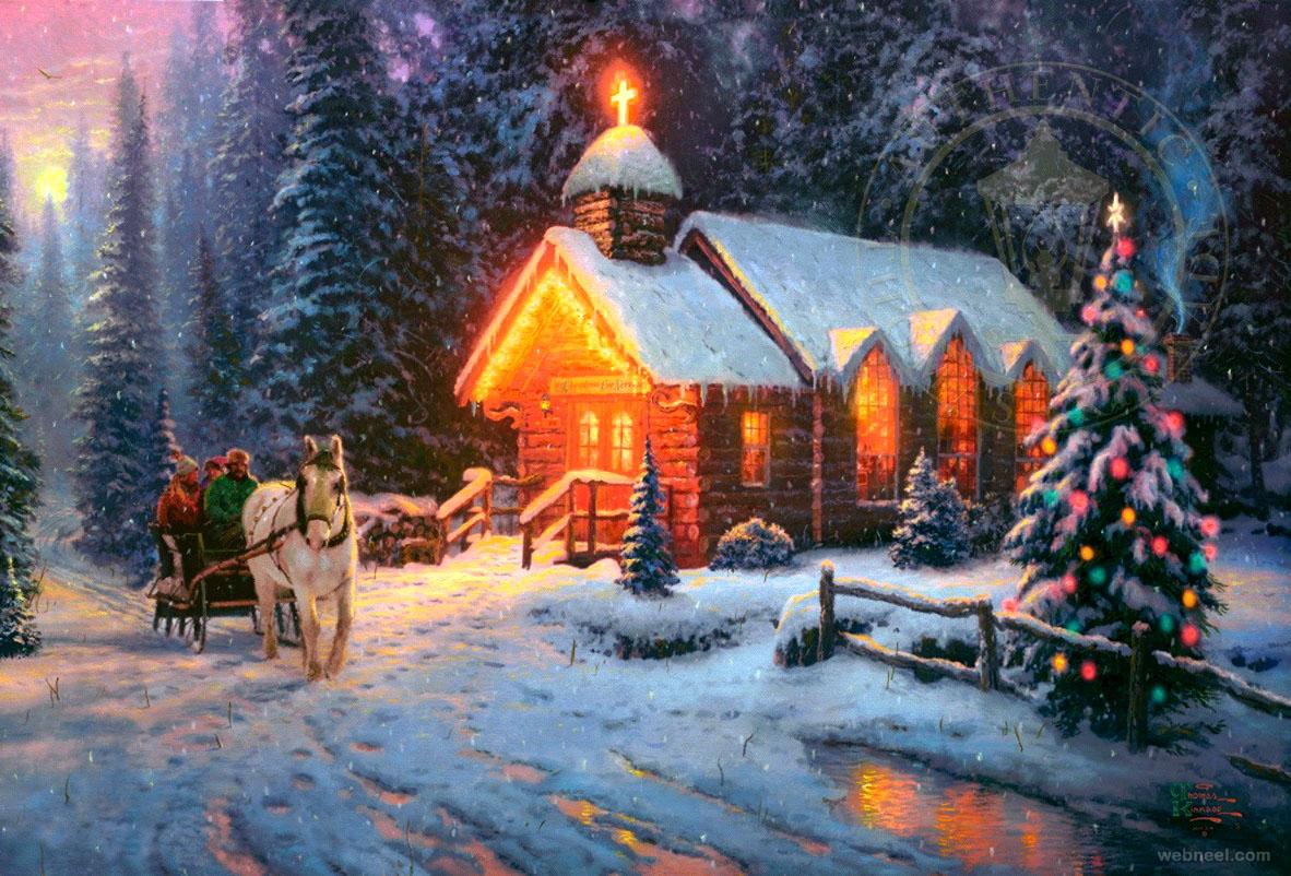 1182x802 Beautiful Christmas Paintings for your inspiration