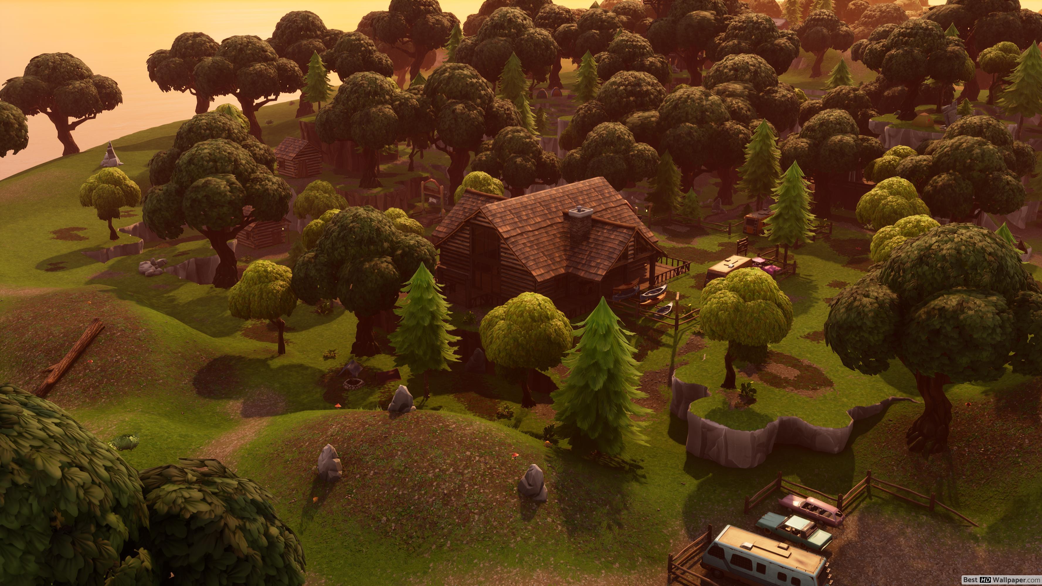 3554x1999 Lonely Lodge 4k Fortnite HD wallpaper download