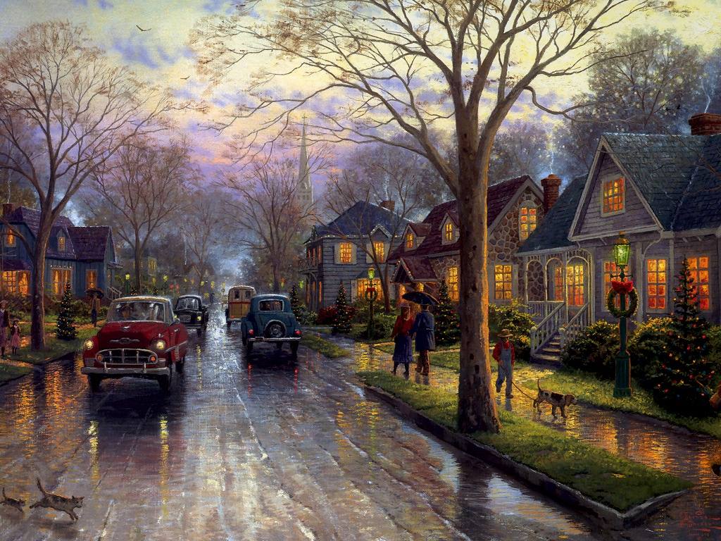 1024x768 Christmas Wallpaper: Christmas Painting Wallpaper
