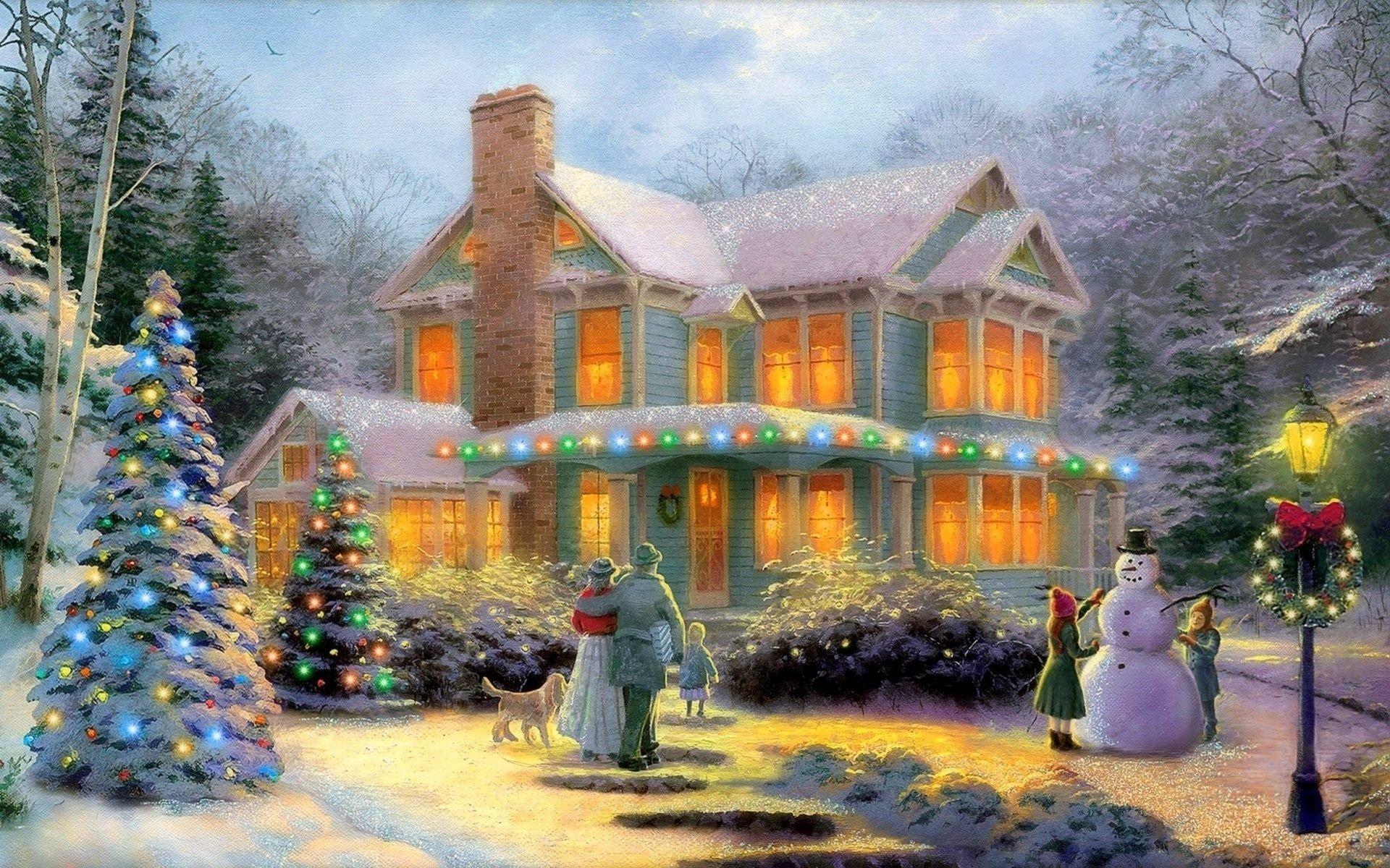 The christmas house 2. Томас Кинкейд Christmas. Tomas Kinkade Рождественский коттедж. Томас Кинкейд ночь перед Рождеством. Рождественские картины Томаса Кинкейда.