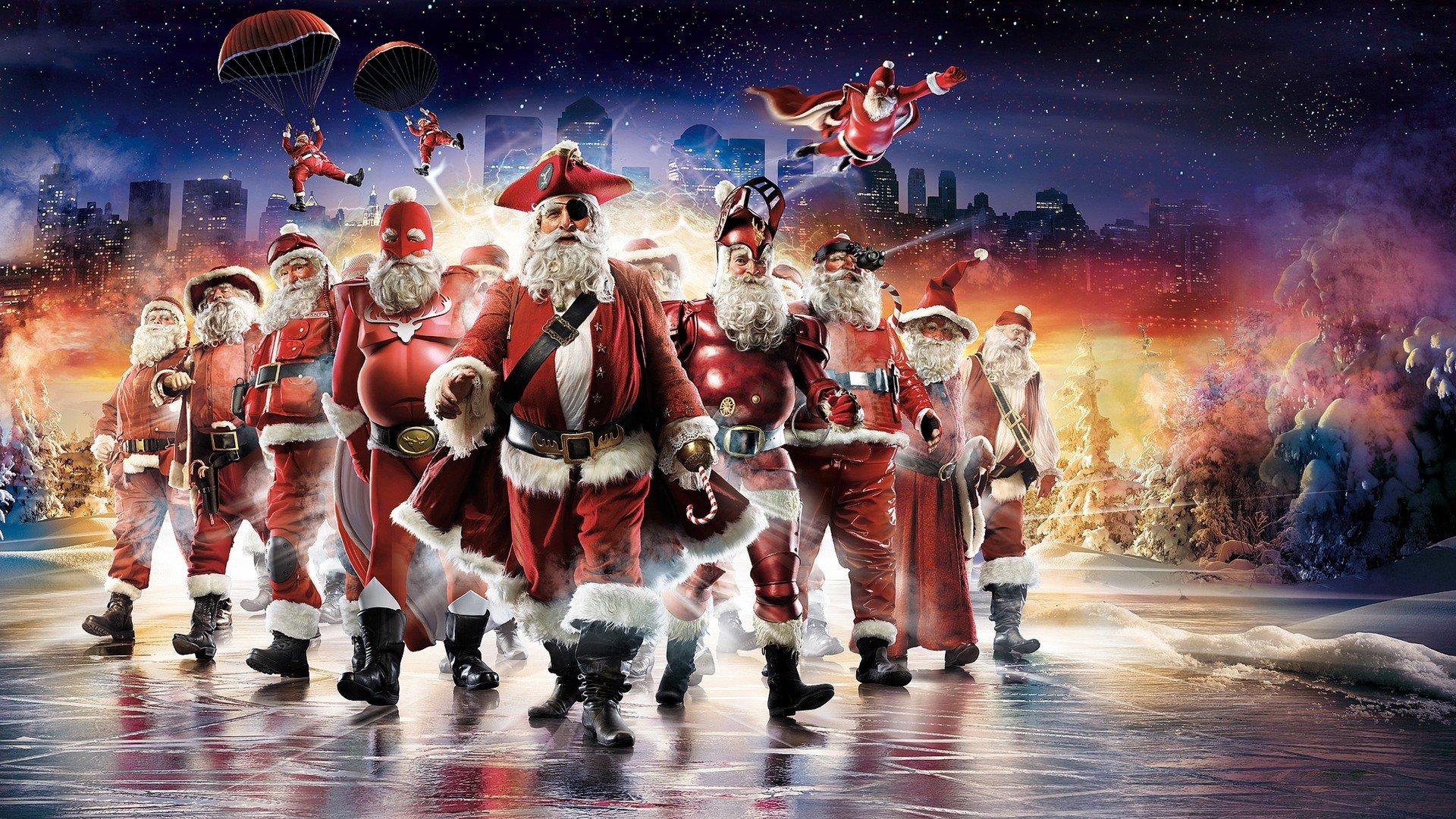 1920x1080 Superheroes pirates funny Christmas parody Santa Claus digital art wallpaperx1080