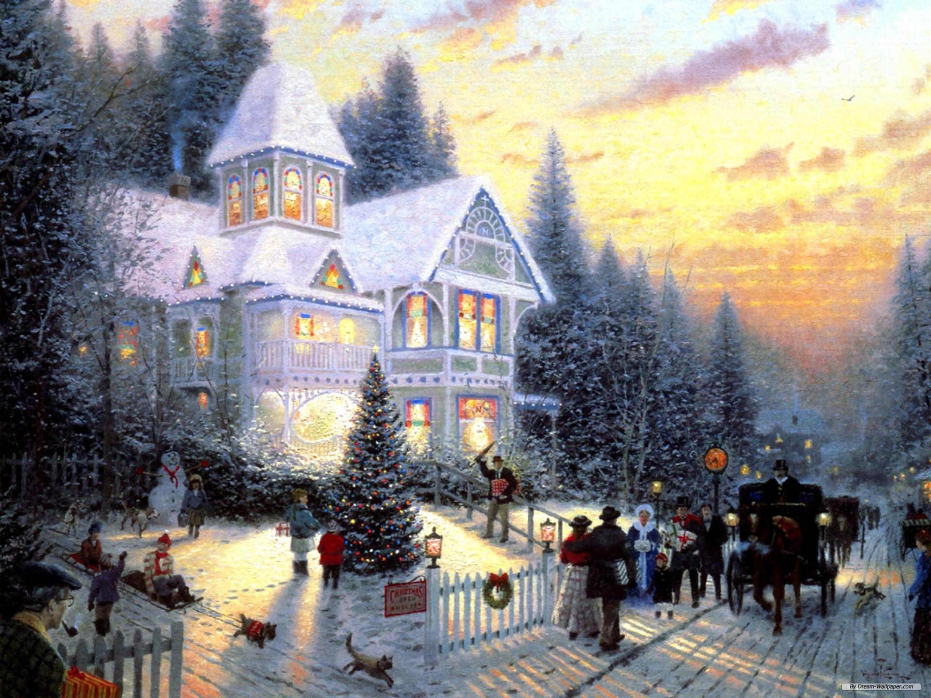 1920x1440 Free download Wallpaper Holiday wallpaper Christmas Eve Painting wallpaper [1920x1440] for your Desktop, Mobile & Tablet. Explore Christmas Paintings Wallpaper Picture. Free Christmas Wallpaper, Christmas Desktop Free Holiday Wallpaper