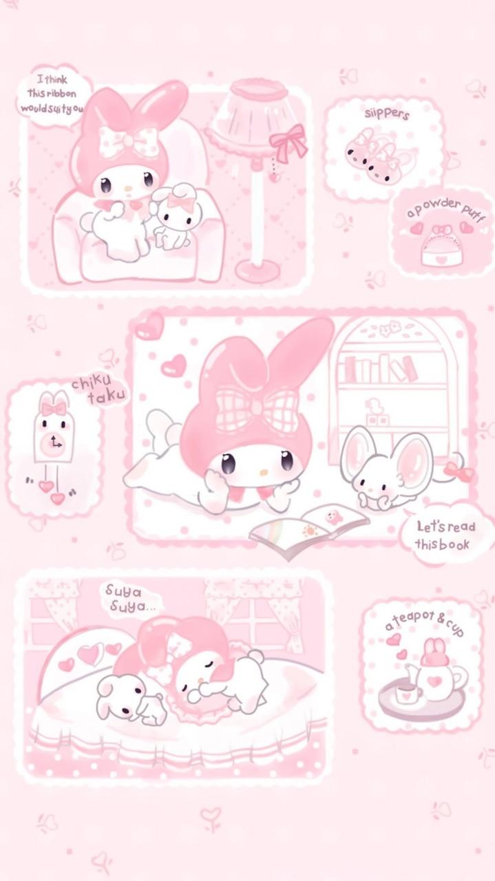 719x1280 Cute wallpaper: pink my melody #sanrio #mymelody #wallpaper