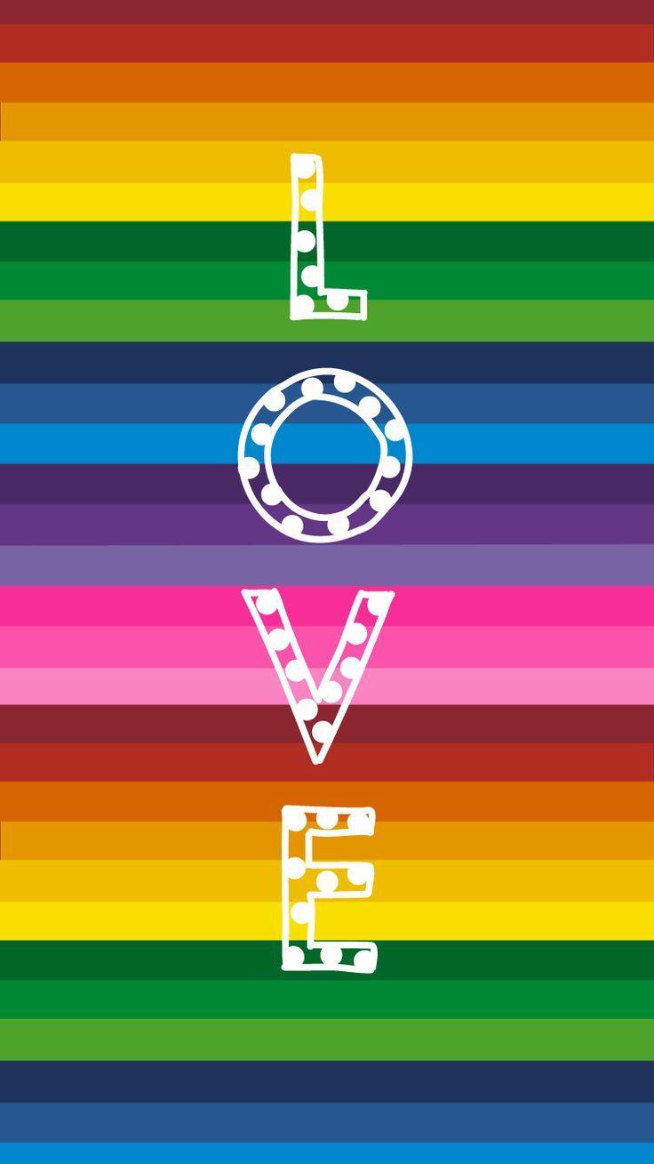 736x1309 Phone & Celular Wallpaper : Rainbow Stripe With Love. IPhone 6 6s