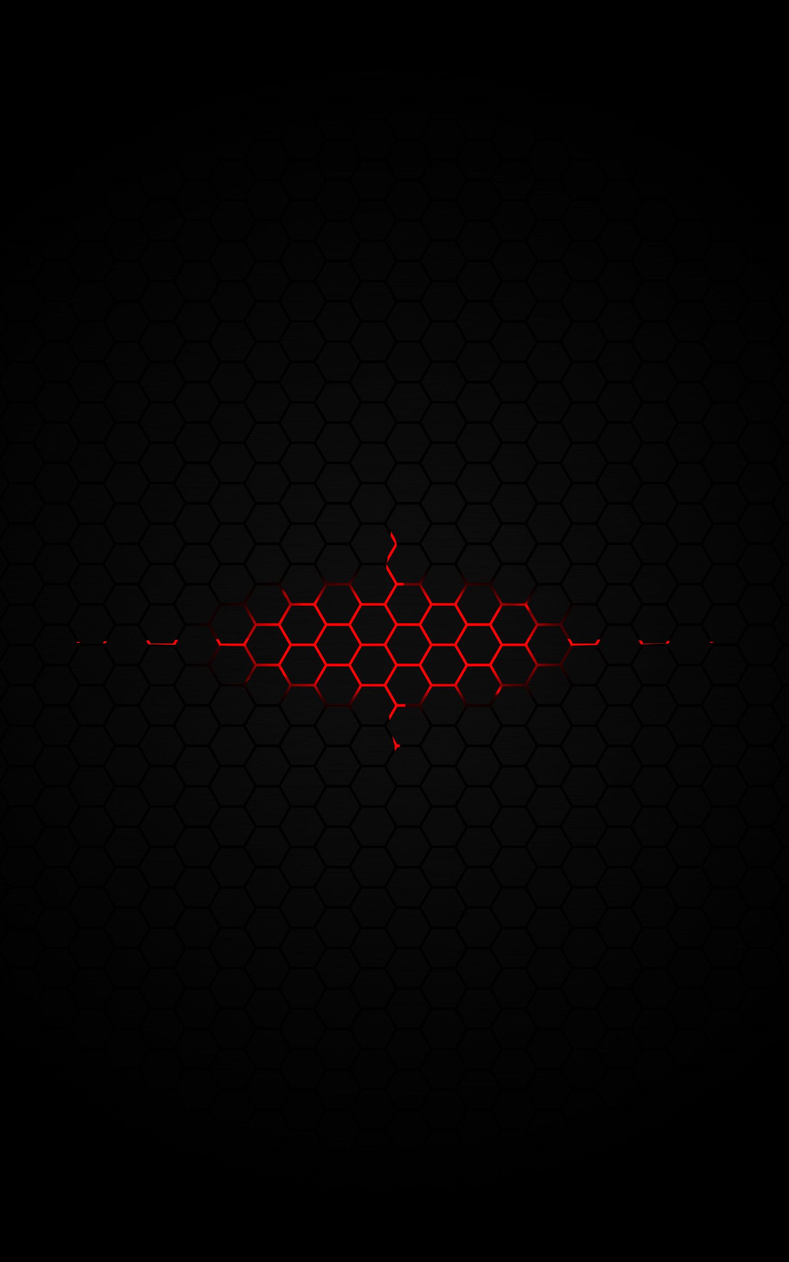 1600x2560 Black And Red Hexagon Wallpaper