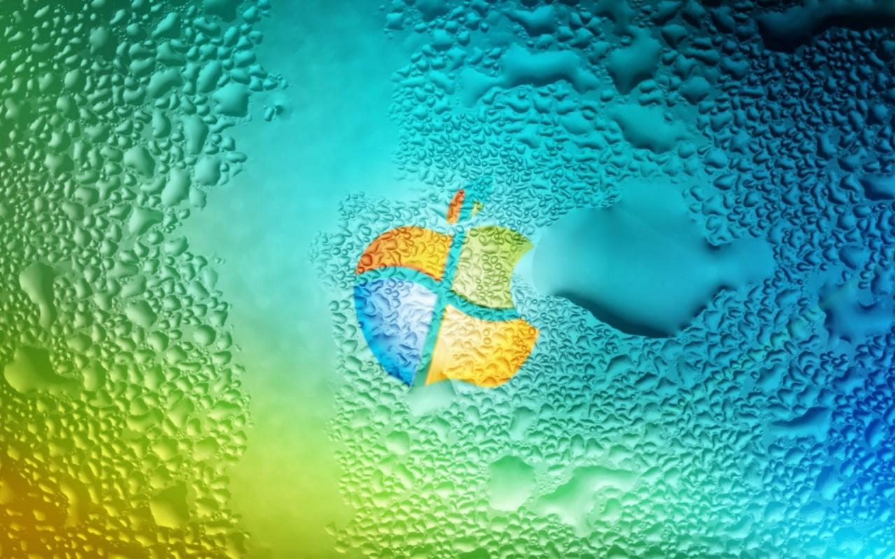 1280x800 windows apple green blue drops 3D Models. Free
