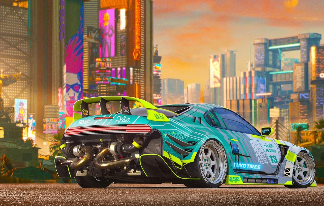 1332x850 Wallpaper Auto, The city, Machine, Toyota, Art, Art, Supra, Toyota Supra, Cyberpunk Cyberpunk, Transport & Vehicles, Javier Oquendo, by Javier Oquendo, Cyberpunk Toyota Supra image for desktop, section рендеринг