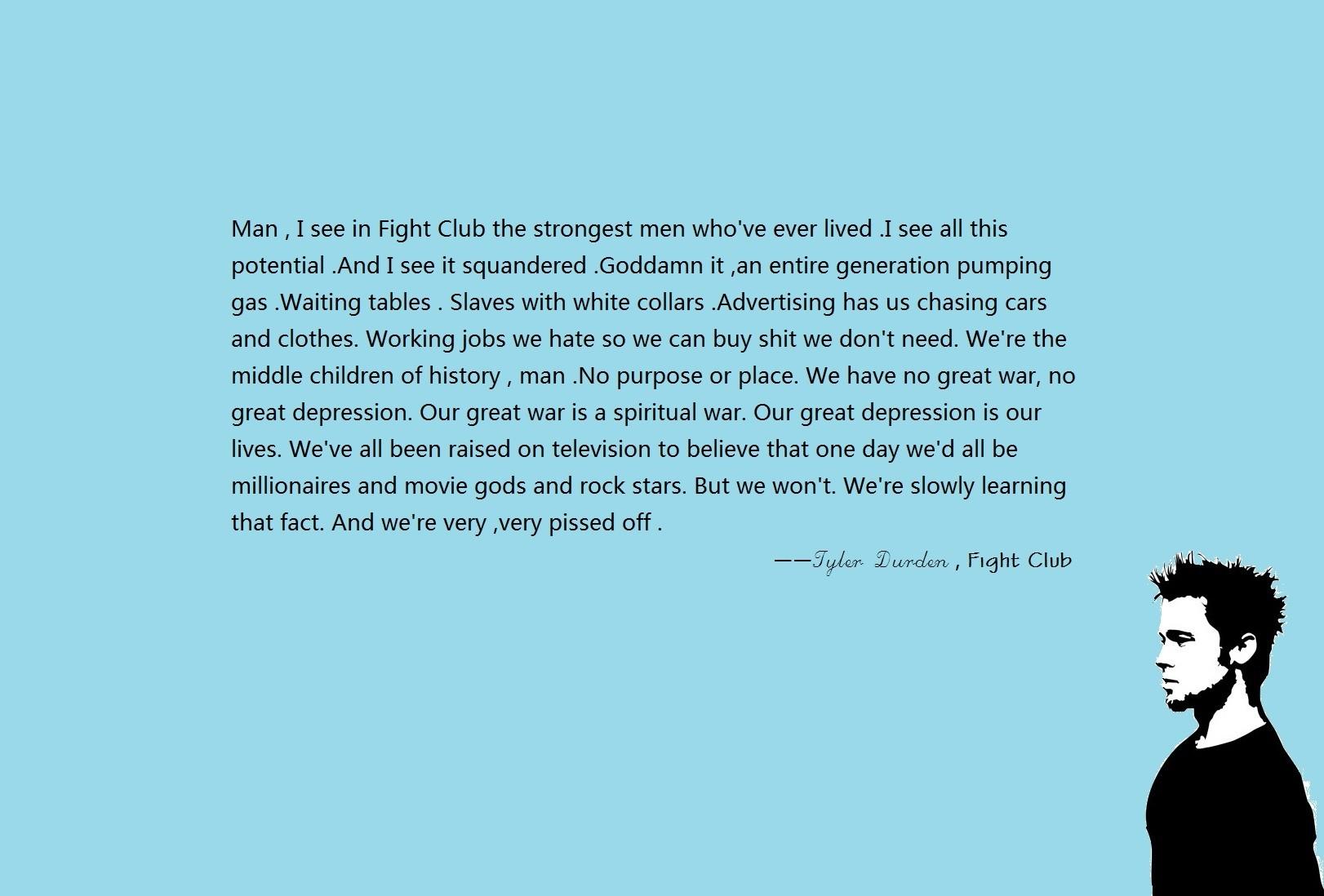 1622x1098 movies, Quote, Tyler Durden, Fight Club Wallpaper HD / Desktop and Mobile Background