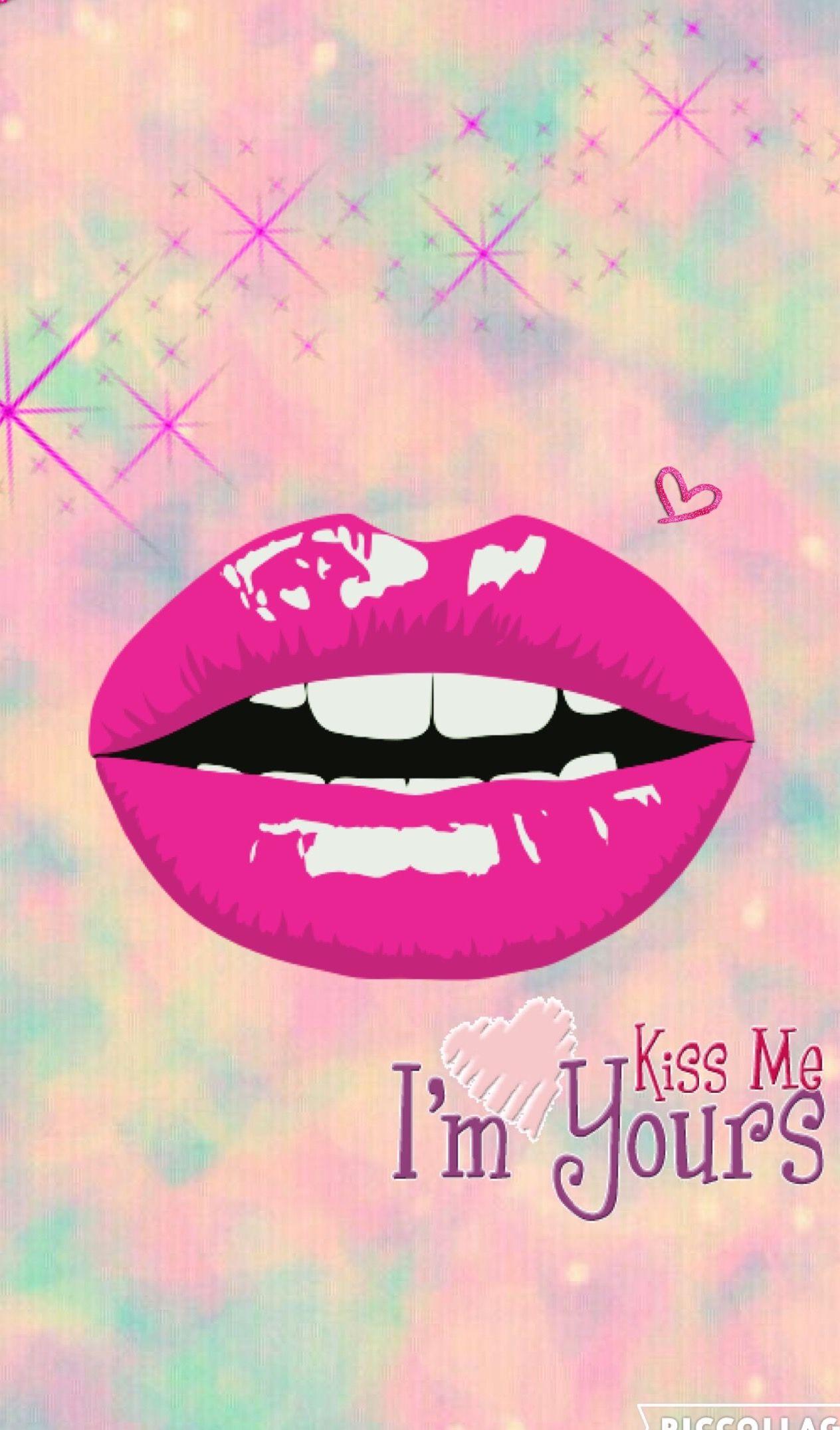 1264x2151 Kiss me by Rose. iPhone wallpaper girly, Love wallpaper, Lip wallpaper