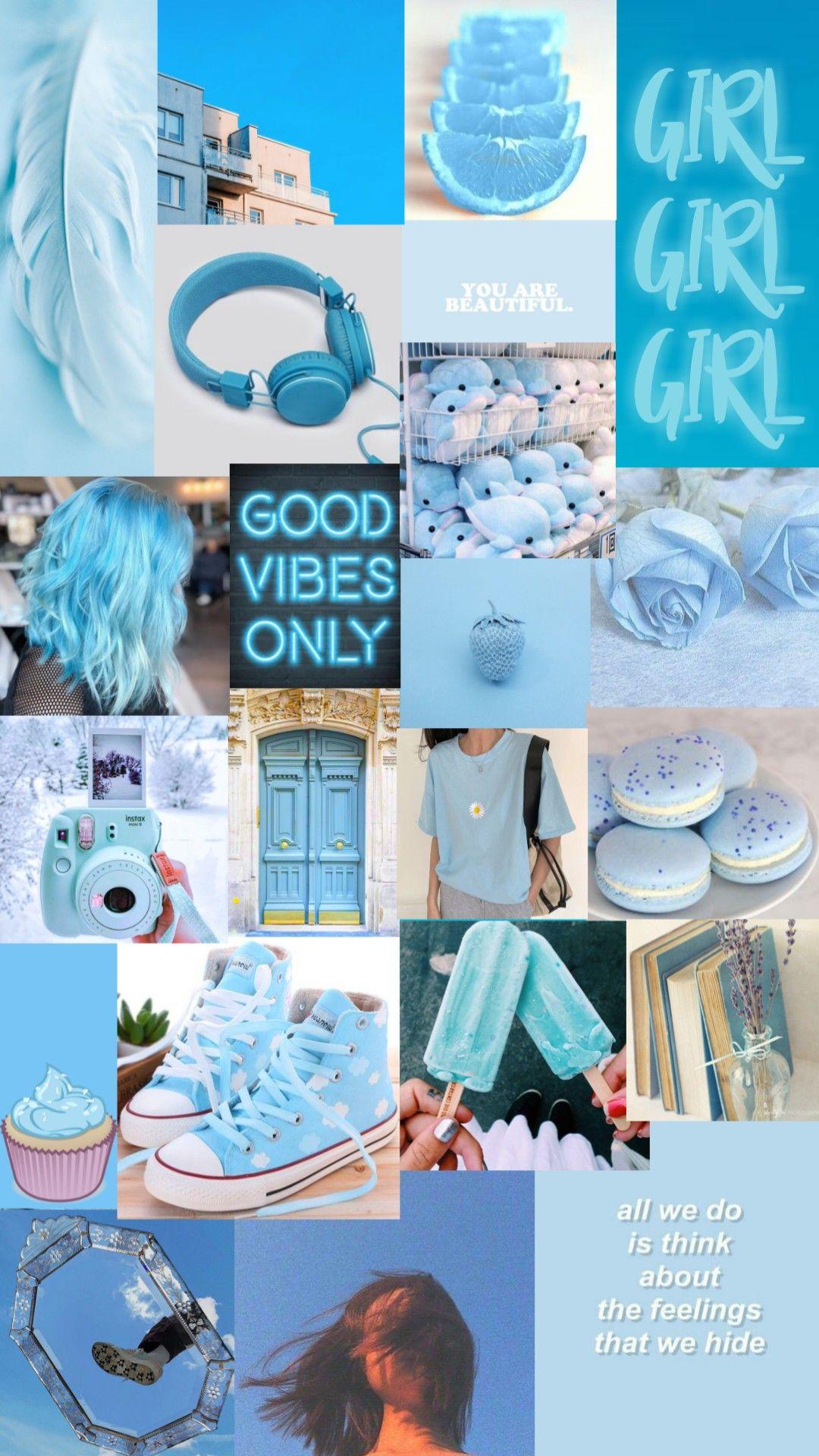 1080x1920 Cute Aesthetic Blue Wallpaper