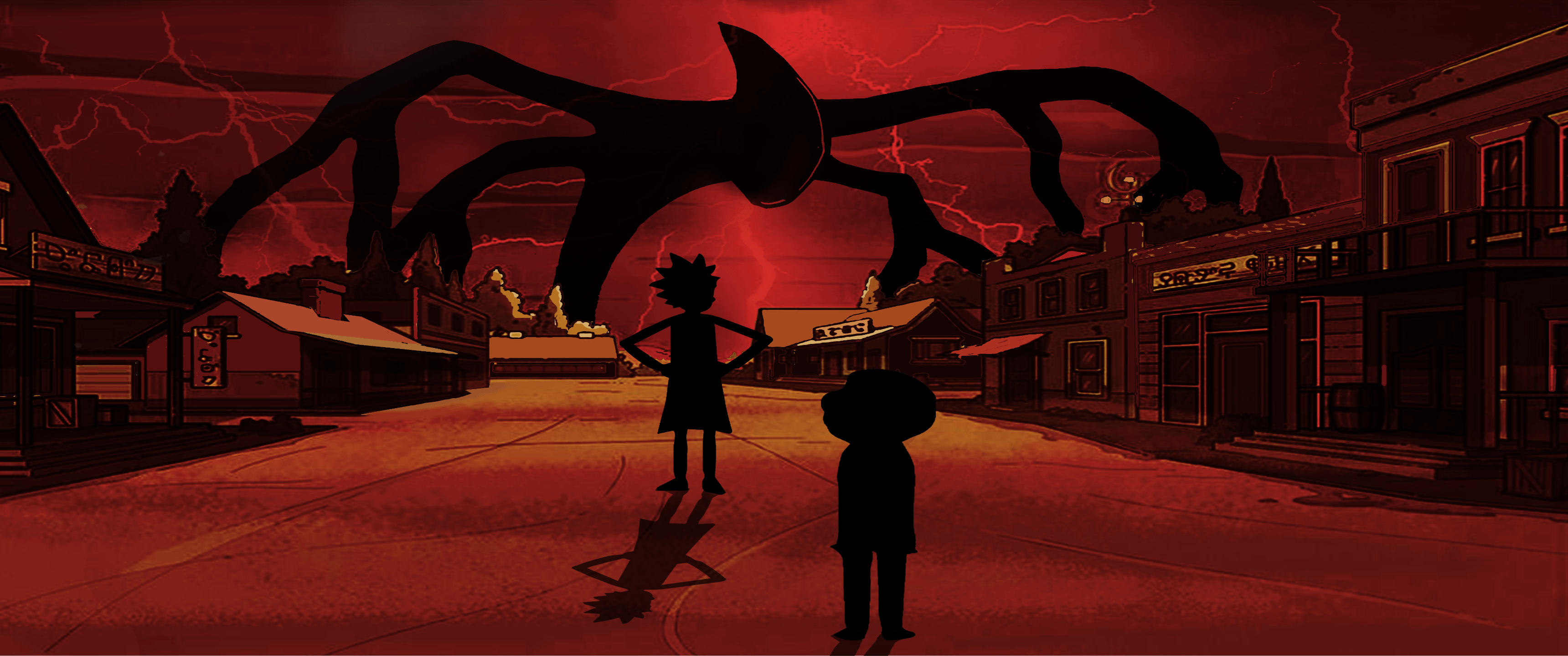 3440x1440 Rick and Morty Stranger Things [3440x1440]: WidescreenWallpaper