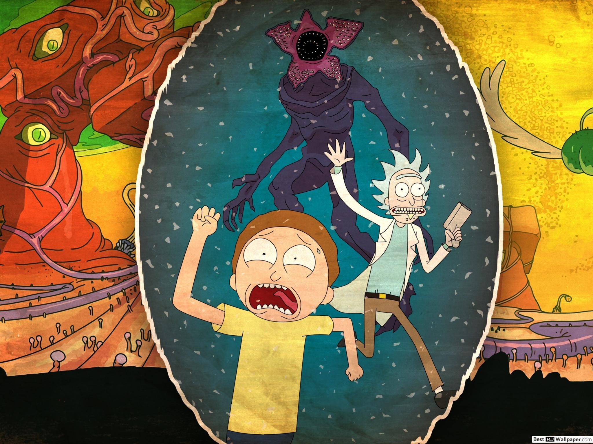 2048x1536 rick and morty and monsters HD wallpaper download