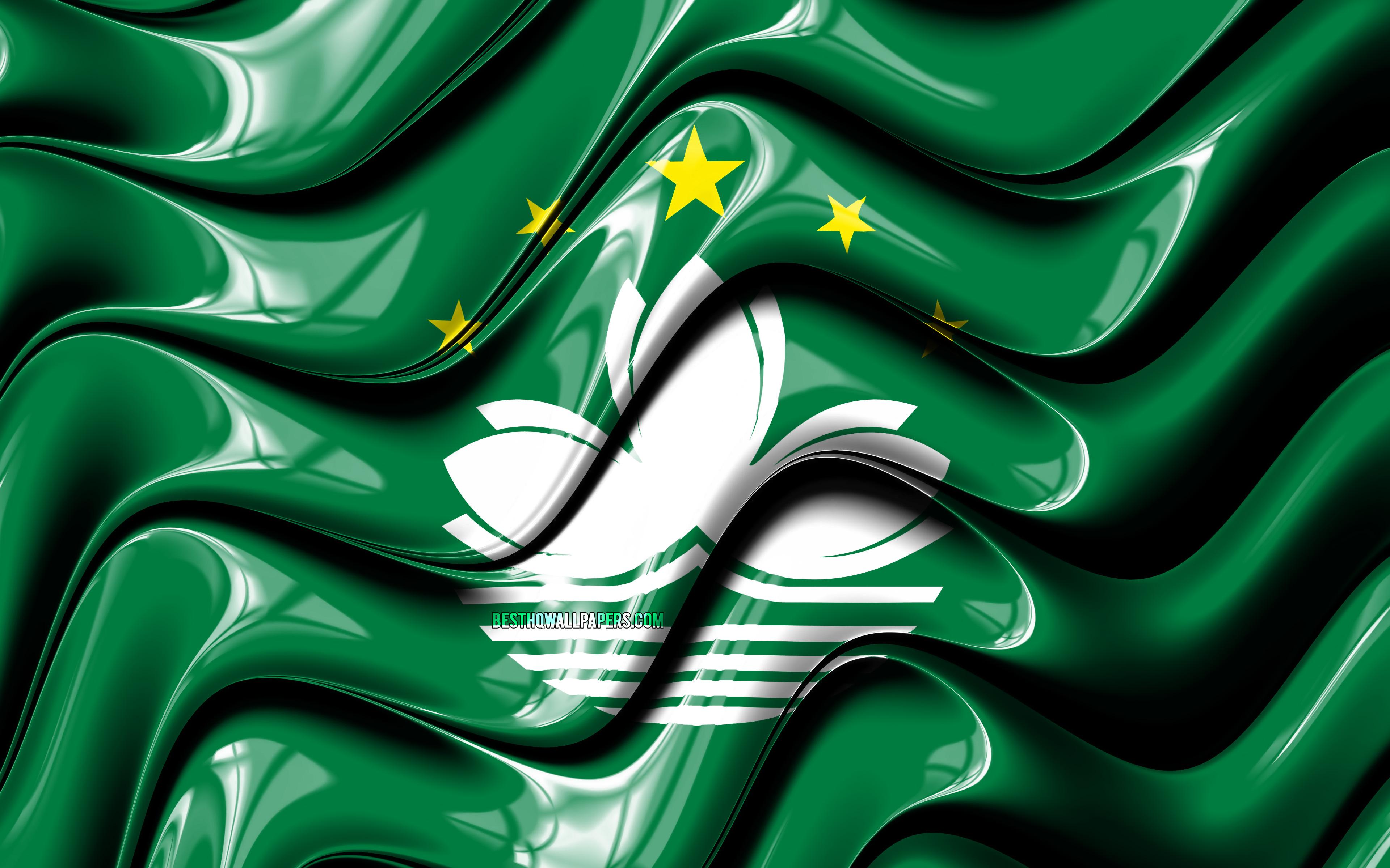 3840x2400 Download wallpaper Macao flag, 4k, Asia, national symbols, Flag of Macau, 3D art, Macau, Asian countries, Macau 3D flag, Macau flag for desktop with resolution 3840x2400. High Quality HD picture wallpaper