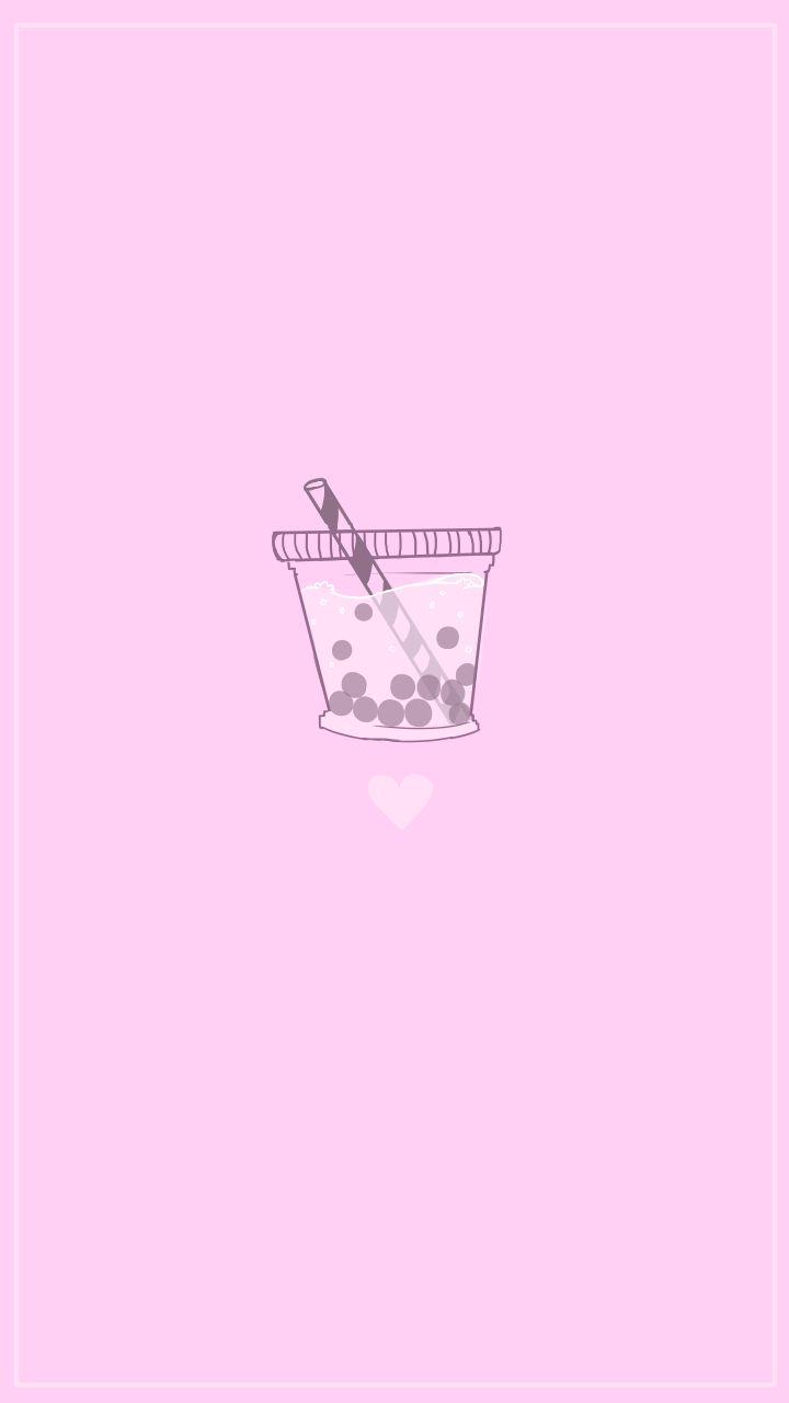 720x1280 Pink Boba Phone Background. Tea wallpaper, Cute wallpaper, Pink