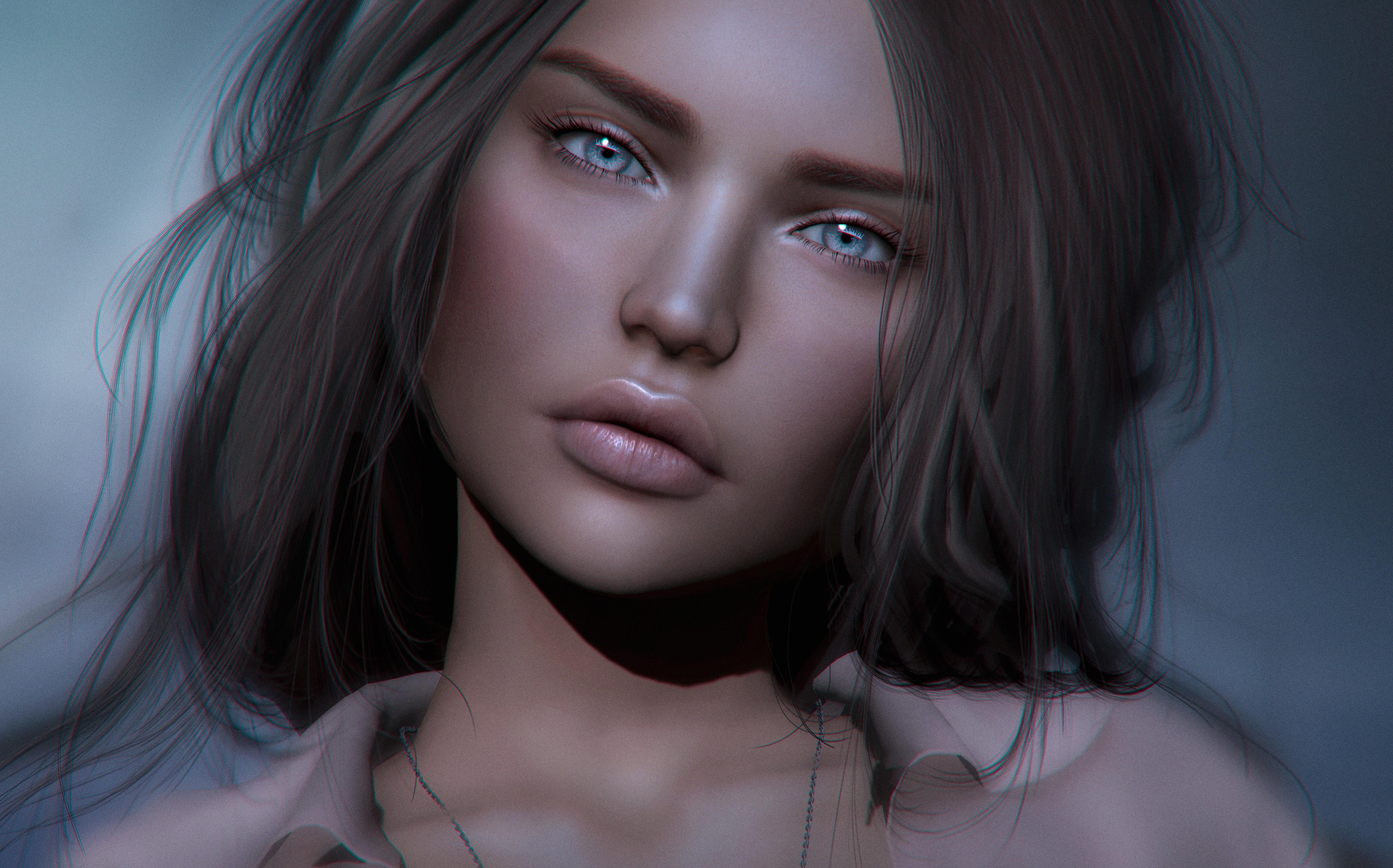 5104x3181 4K, 5K, Face, Beautiful, Glance. Mocah HD Wallpaper