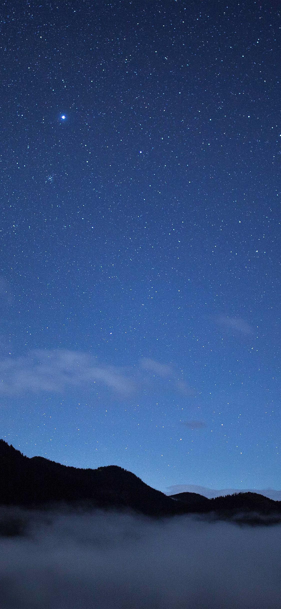 1125x2436 iPhone X wallpaper. night sky blue star nature
