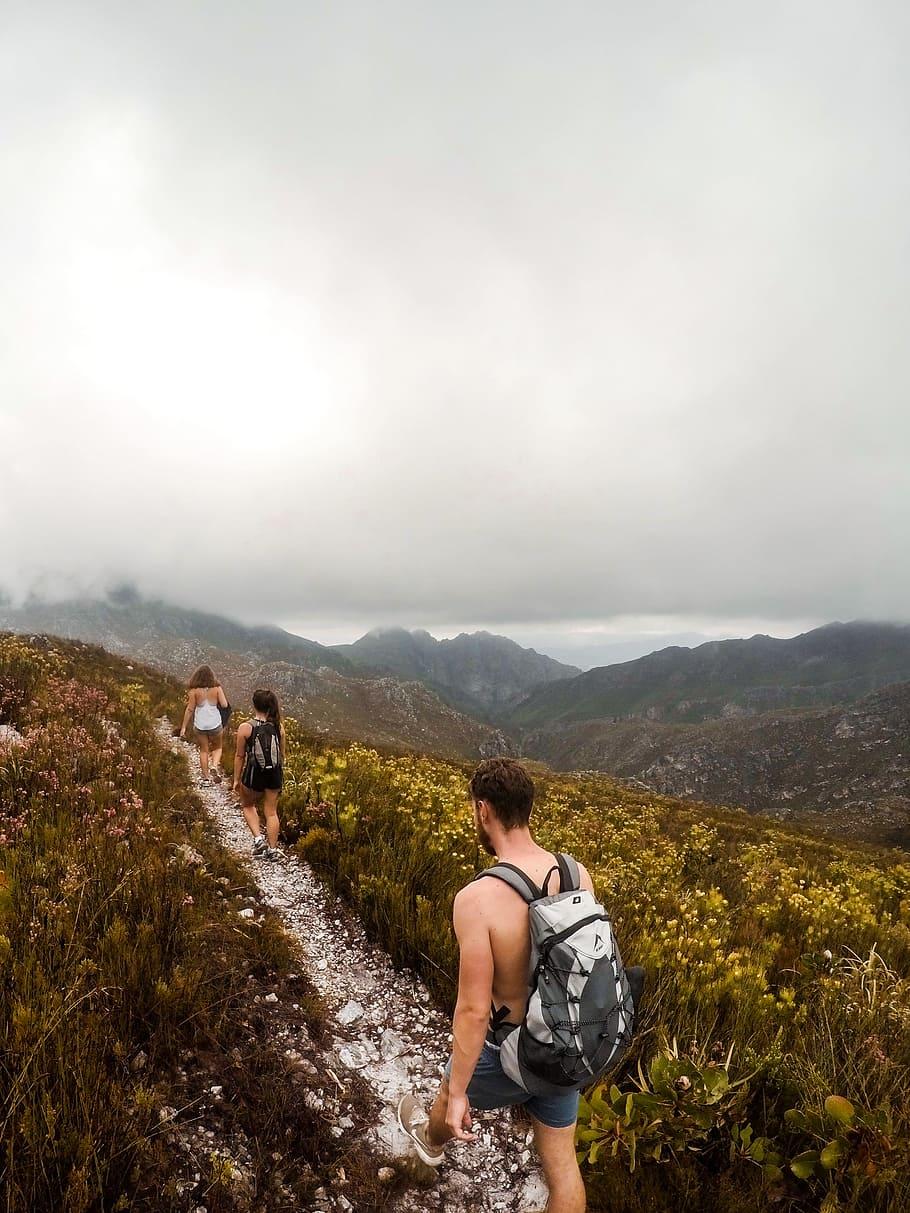 910x1213 Man And Woman Hiking In Mountain, Adventure, Backpack