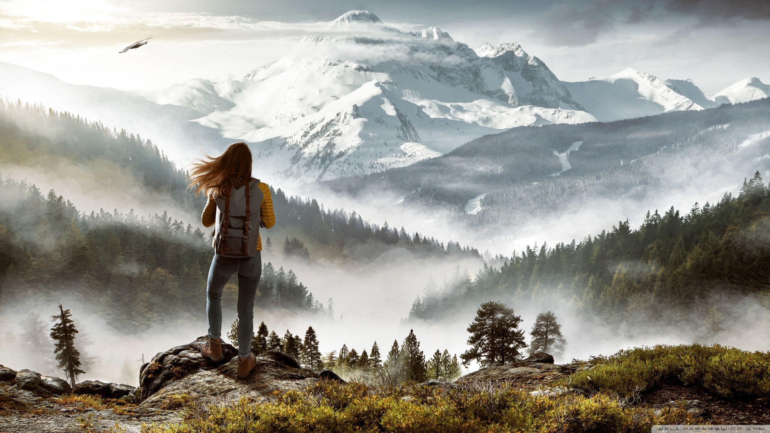 2560x1440 Hiker Wallpaper