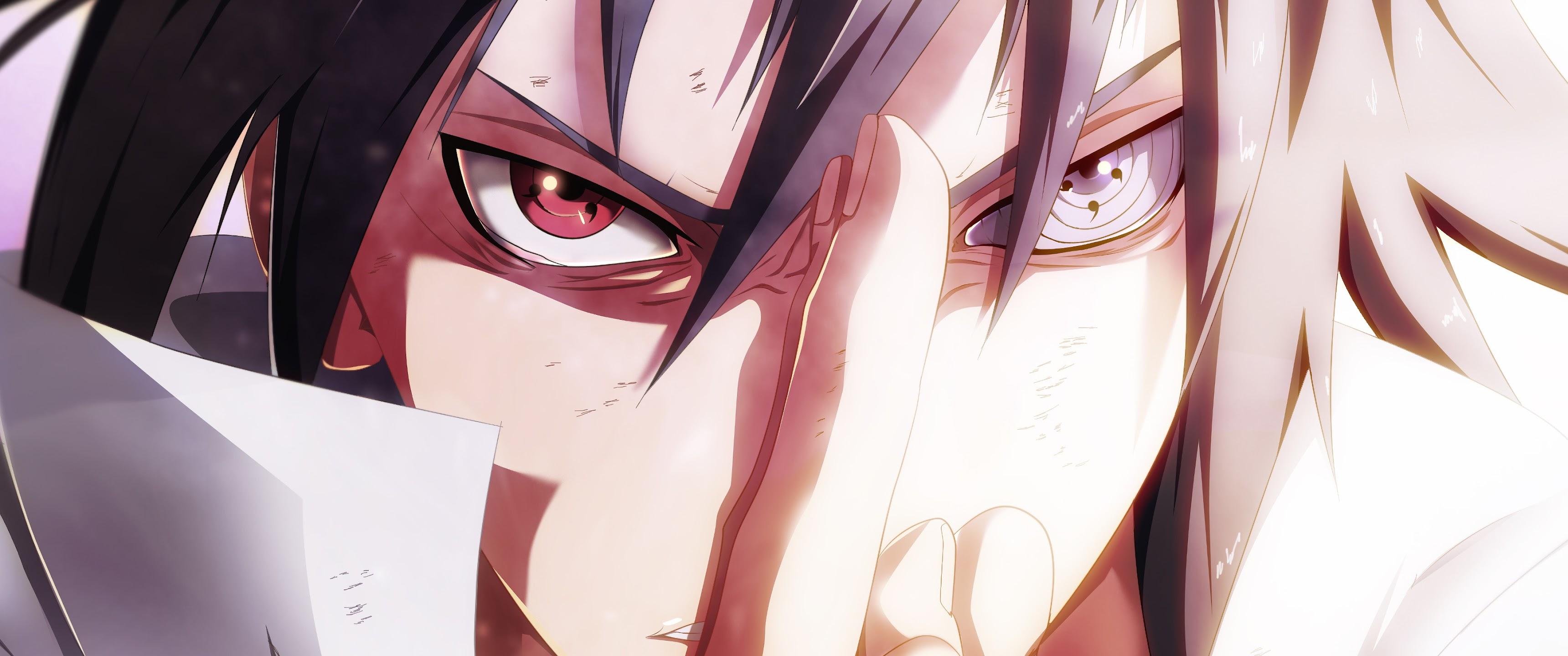 3440x1440 Sasuke Uchiha Sharingan Rinnegan 4K Wallpaper