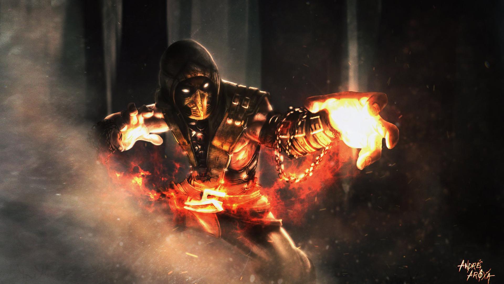 1920x1080 Cool Picture Of Scorpion From Mortal Kombat by Andre Aroxa Wallpaper. Wallpaper Download. High Resolution Wallpaper