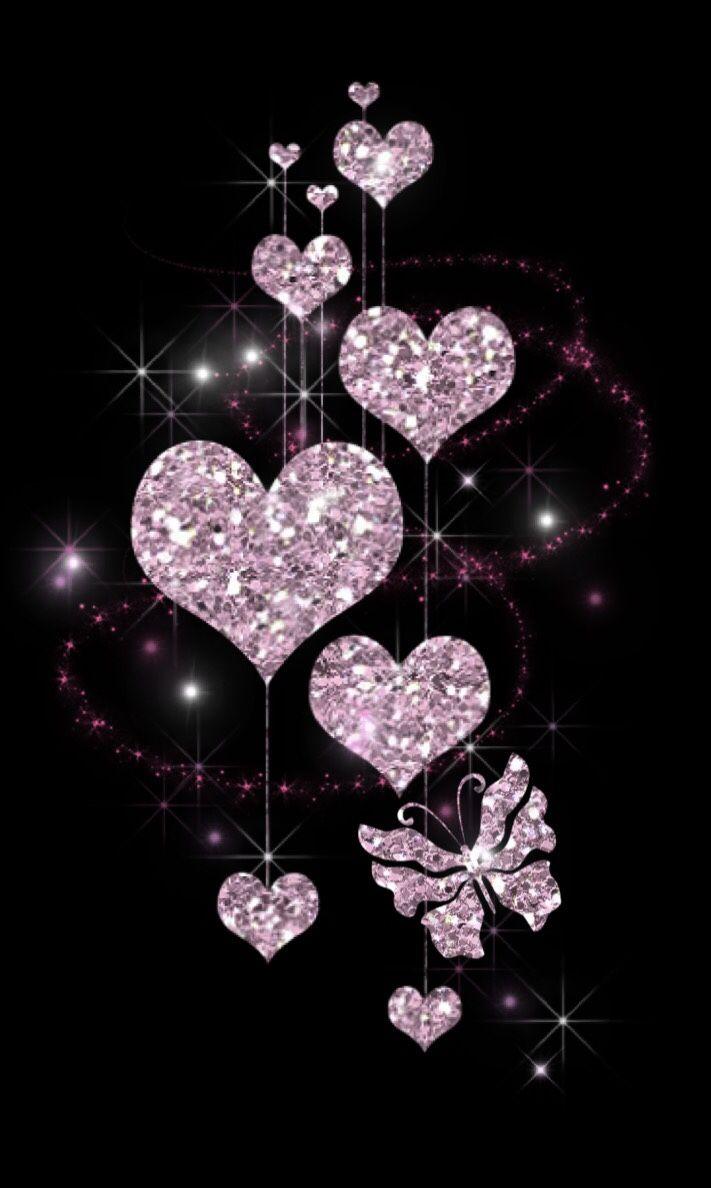 711x1188 Love Black Wallpaper Glitter