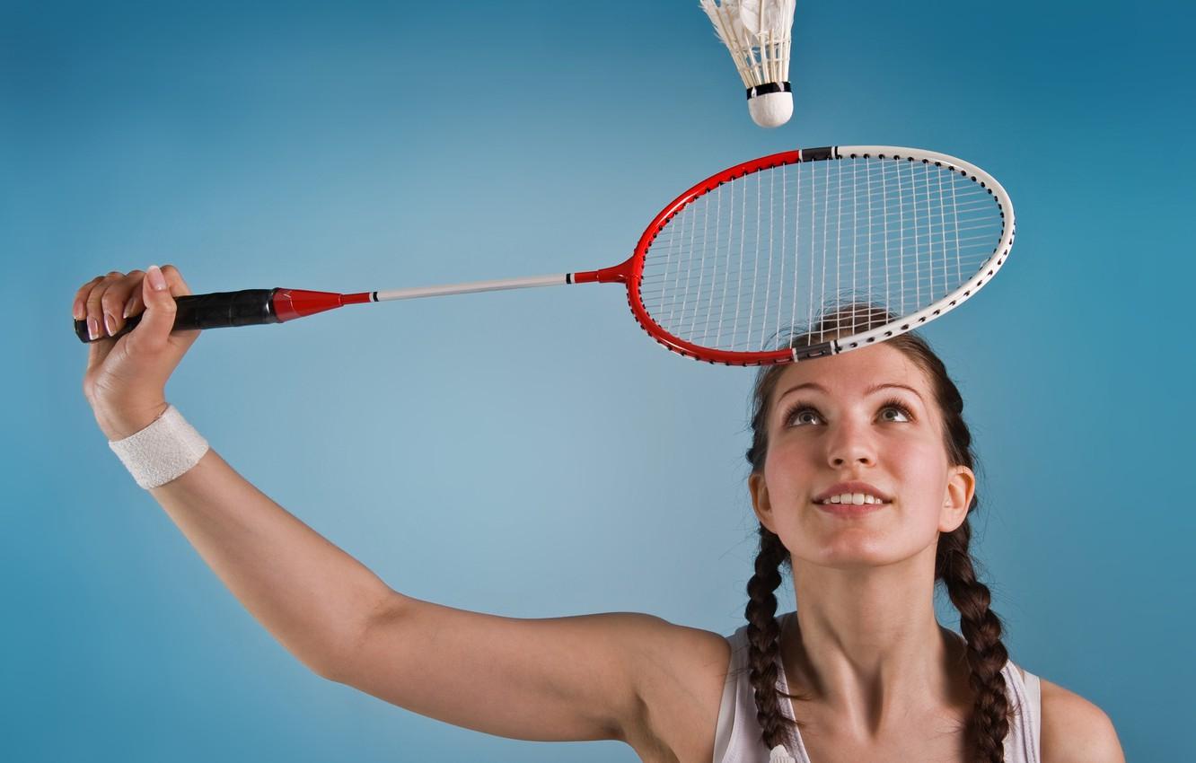 1332x850 Wallpaper woman, badminton, racket image for desktop, section спорт