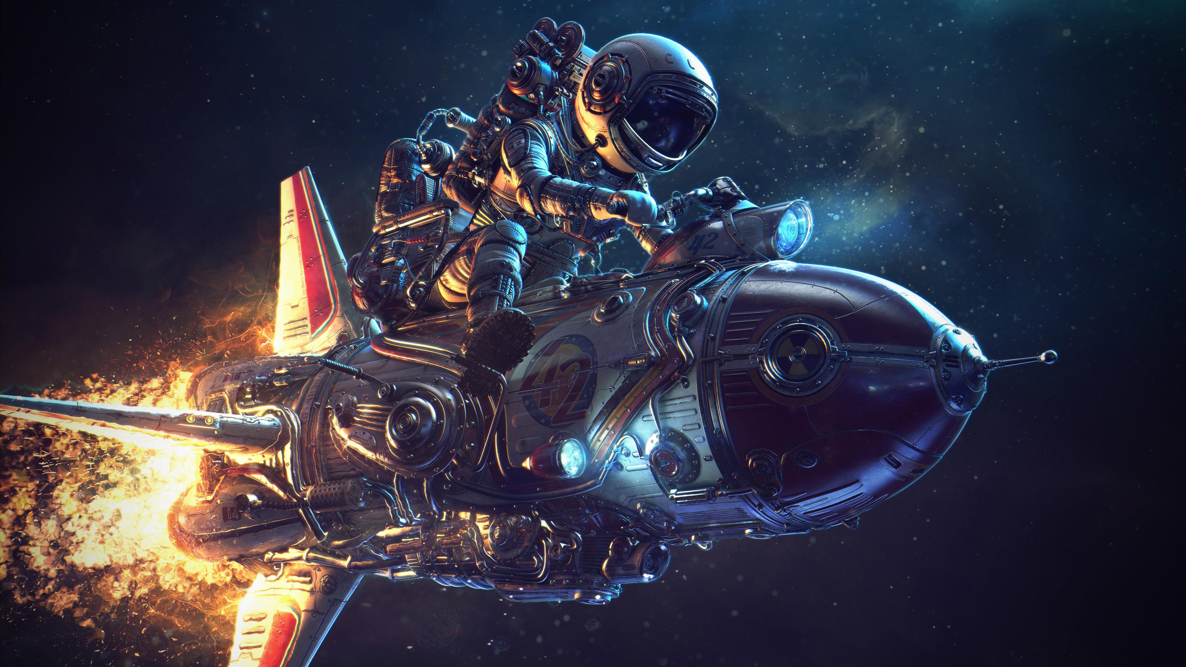 3840x2160 Wallpaper 4k Astronaut Rocket Science Fiction 4k Wallpaper
