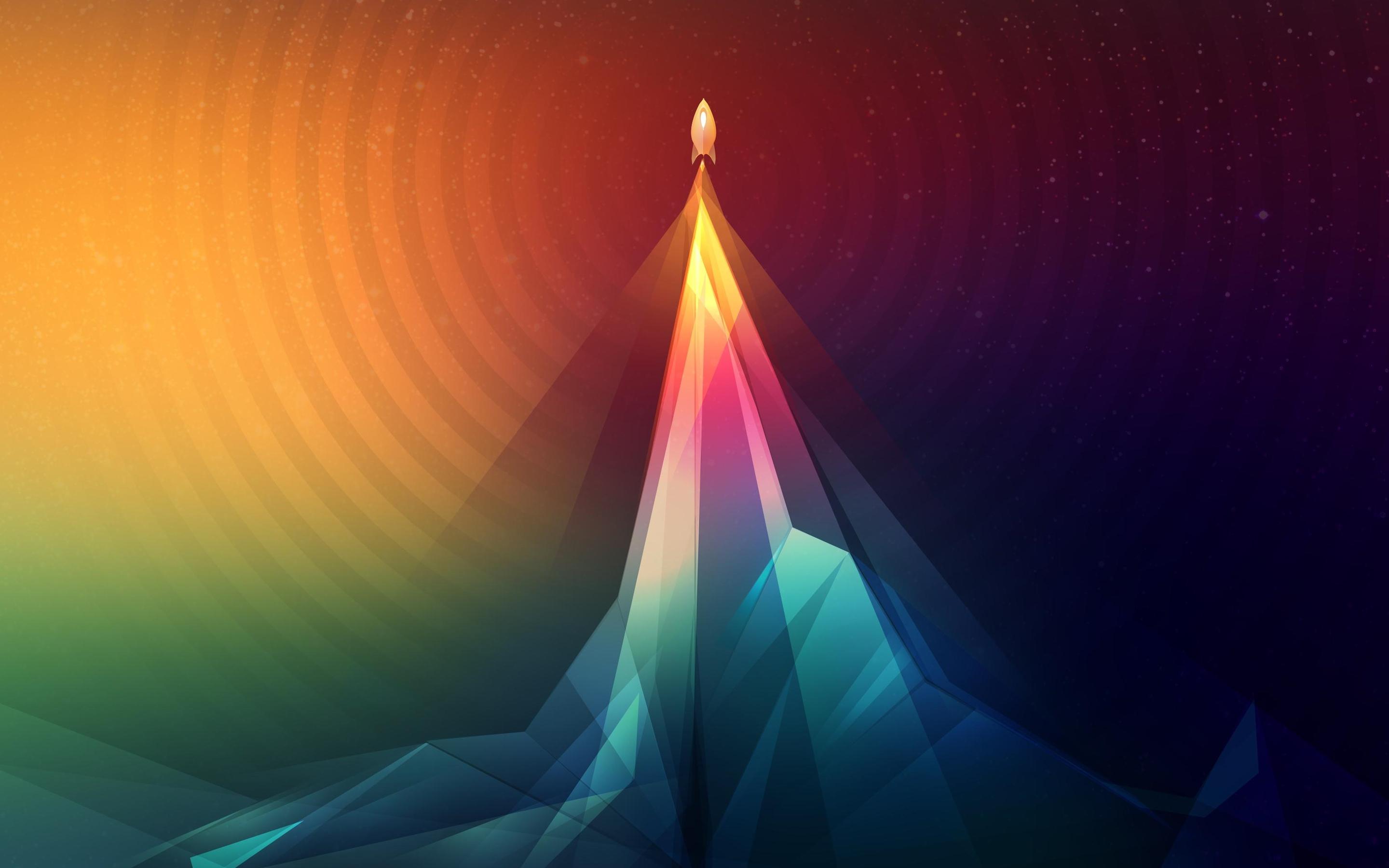 2880x1800 Download 2880x1800 Rocket, Minimalism, Spirals, Digital Art Wallpaper for MacBook Pro 15 inch