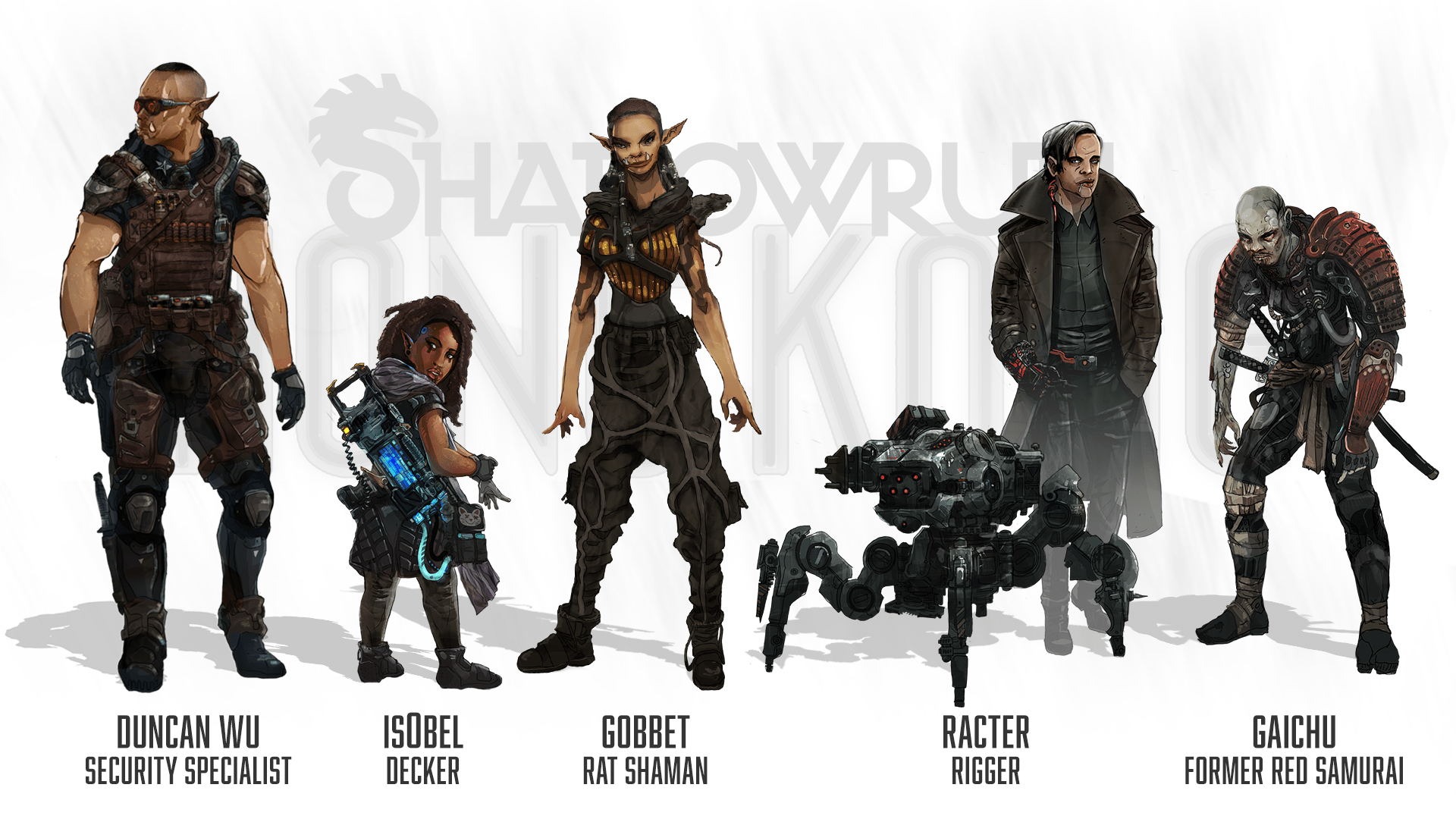 1920x1080 Shadowrun: Hong Kong crew lineup wallpaper: shadowrunreturns