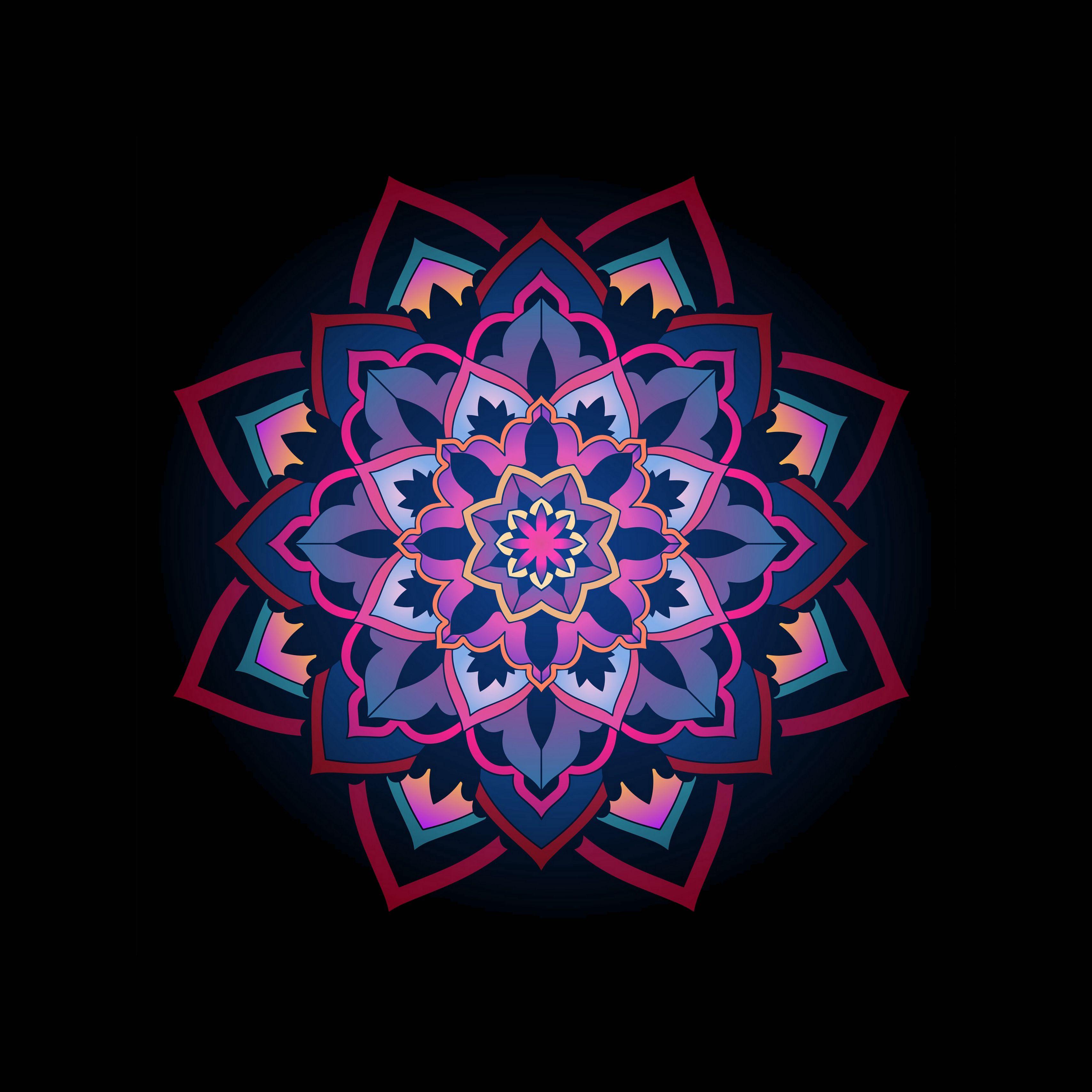3415x3415 Download wallpaper 3415x3415 mandala, ornament, patterns, lace, openwork ipad pro 12.9 retina for parallax HD background
