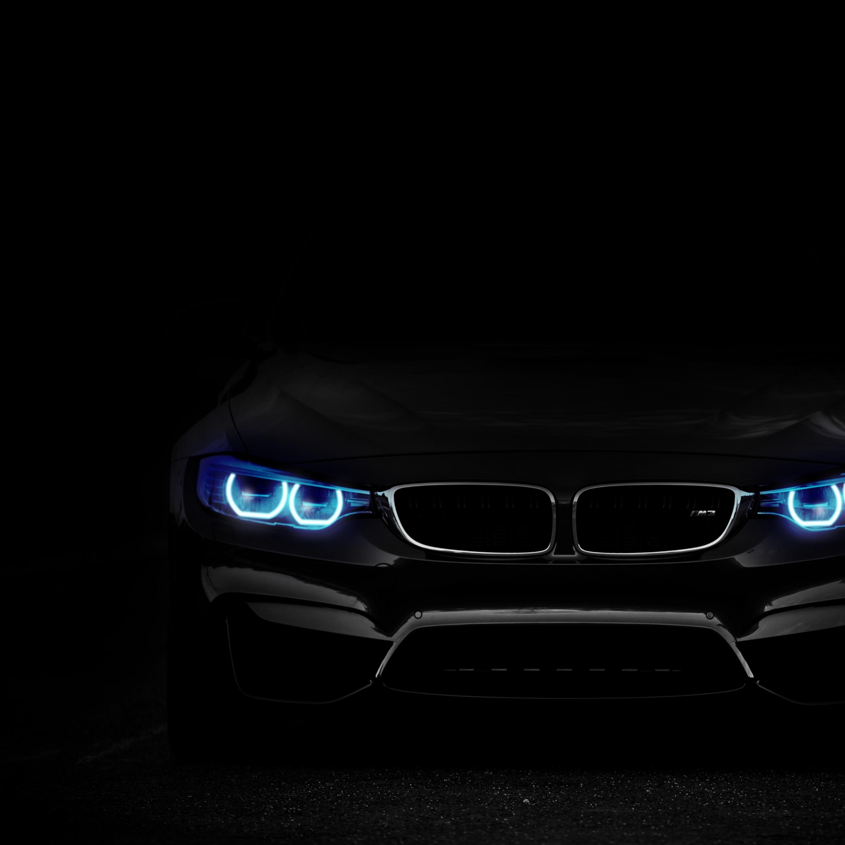 2732x2732 BMW M3 Wallpaper 4K, Angel Eyes, Black Background, 5K, Black Dark