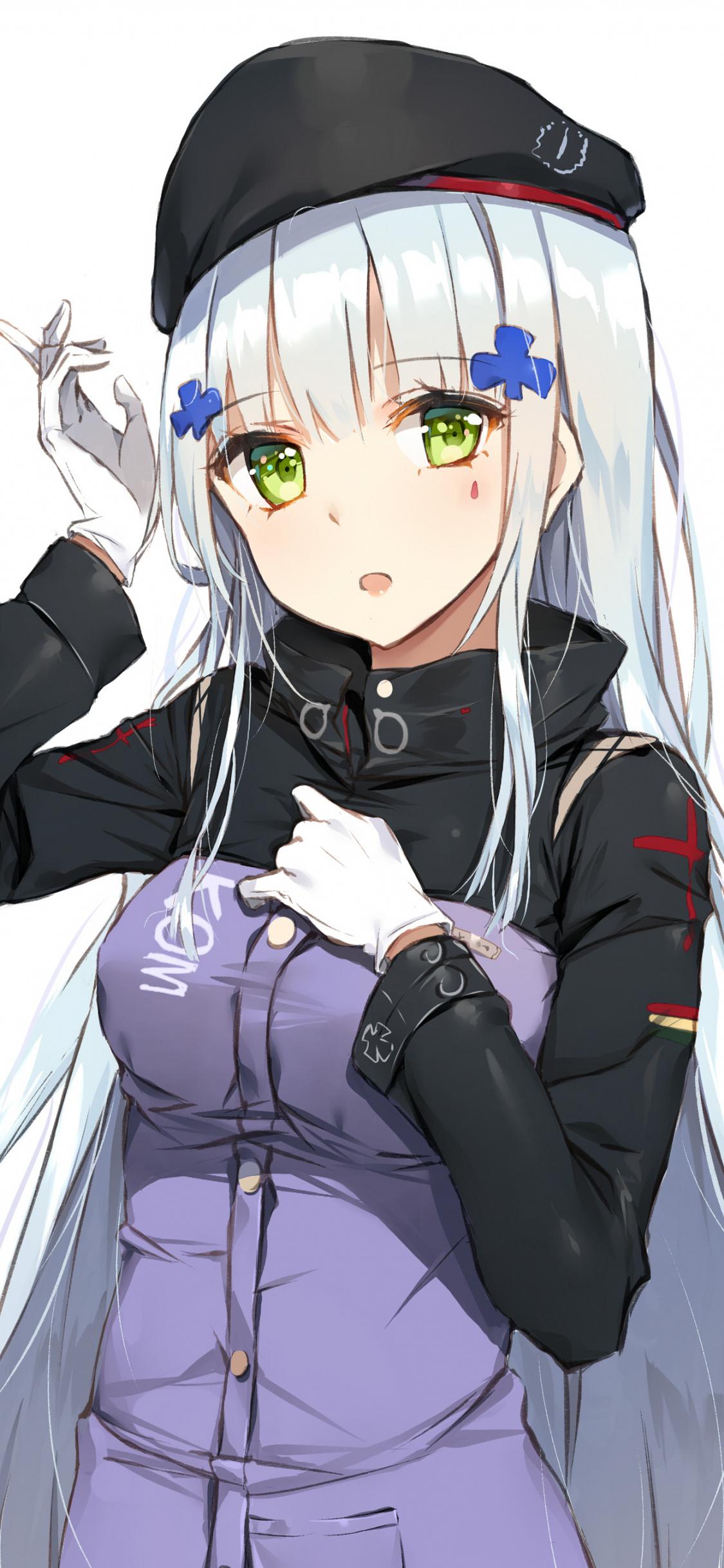 1125x2436 Download 1125x2436 wallpaper green eyes, anime girl, hk girls frontline, iphone x 1125x2436 HD image, background, 2744