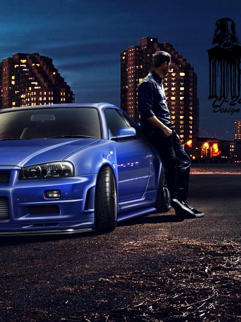 768x1024 Gt R R34 Paul Walker Wallpaper