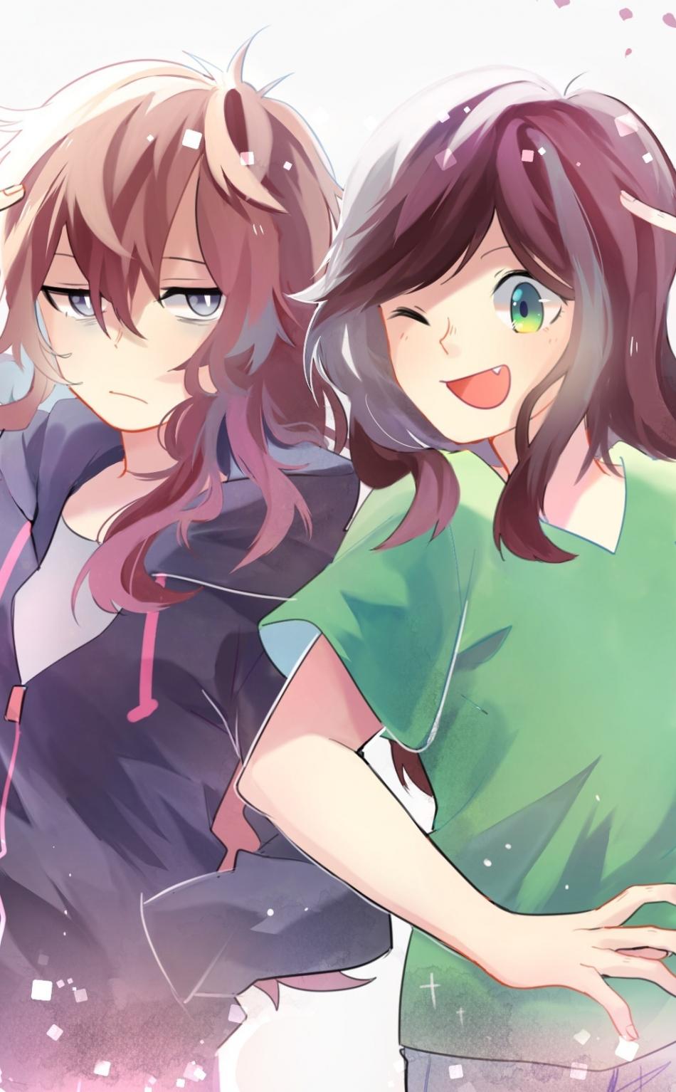 950x1534 Download wallpaper 950x1534 two crazy girls, fun, anime, iphone, 950x1534 HD background, 399