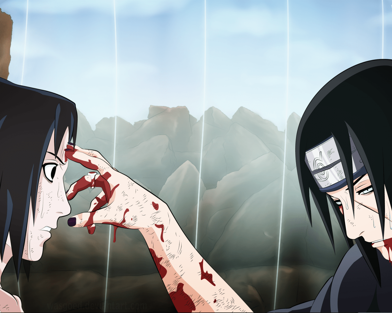 1280x1024 Naruto shippuden uchiha itachi uchiha sasuke wallpaper