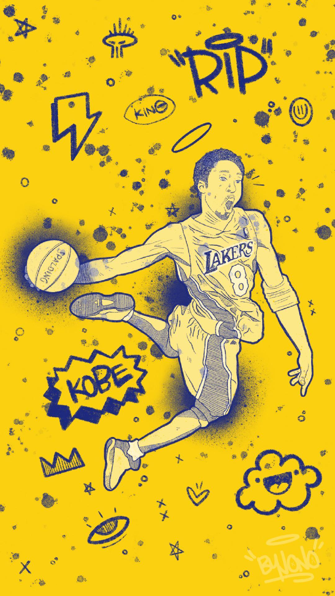 1080x1920 Kobe Bryant (made it as a mobile wallpaper): ProCreate