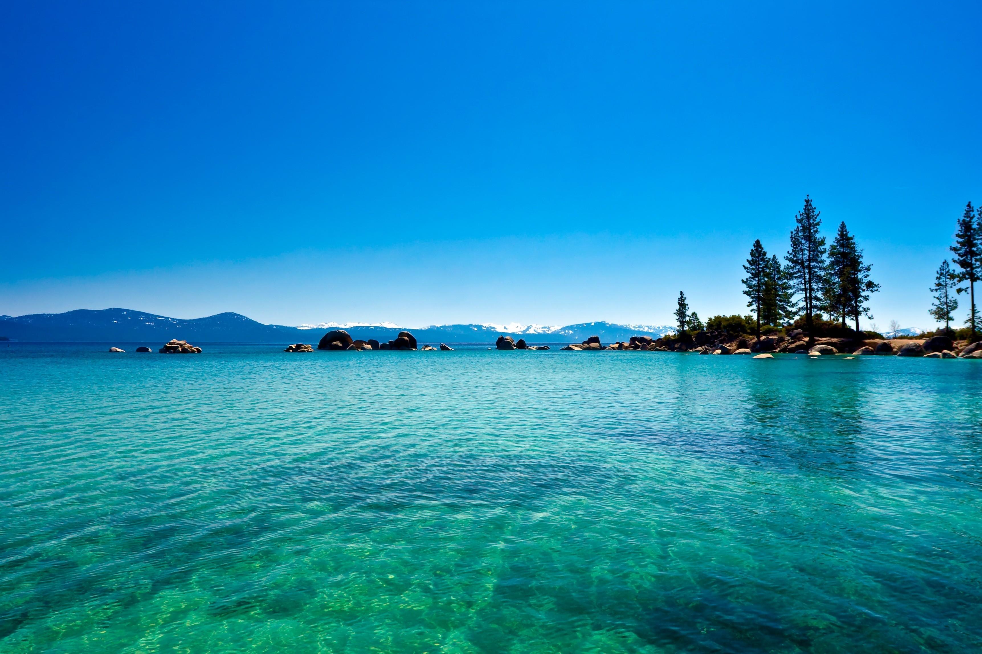 3447x2295 landscapes nature lake tahoe colors sea 3447x2295 wallpaper