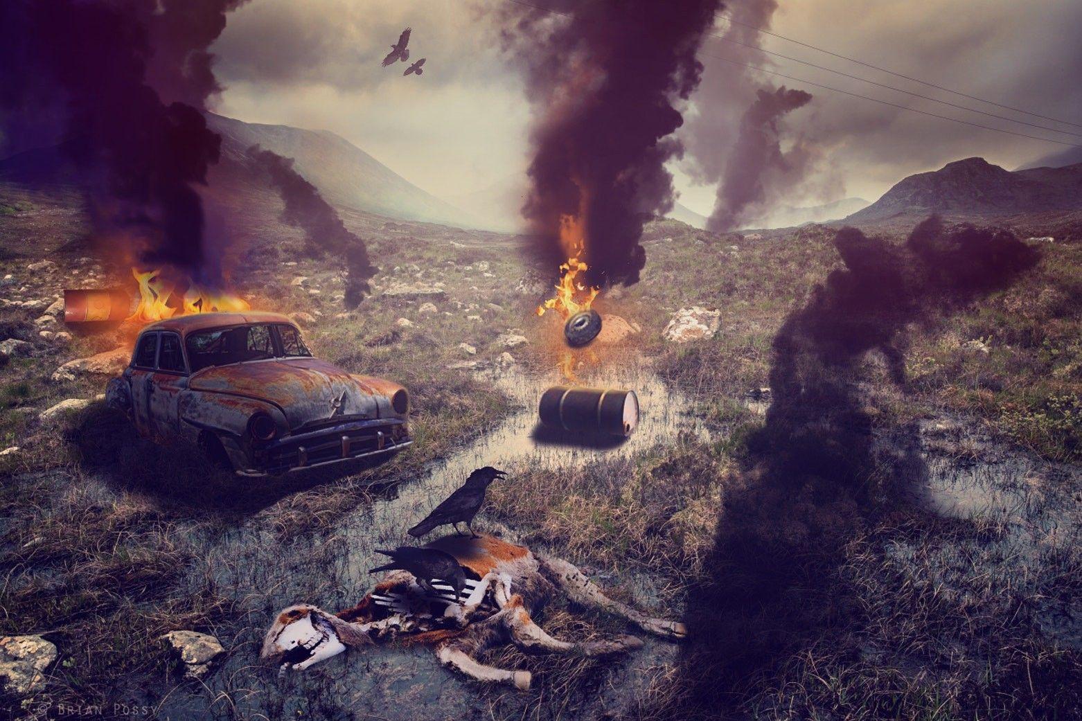 1562x1041 brian possy digital art apocalyptic fire landscape wreck 500px